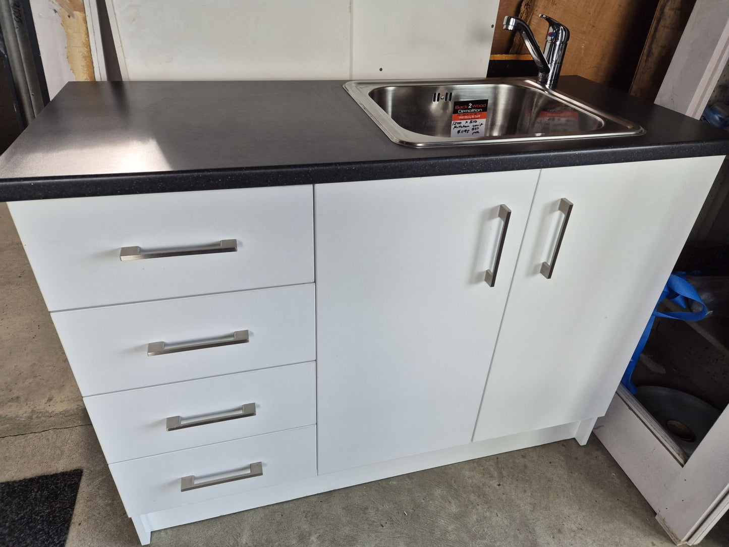 Compact Kitchen Unit with Sink and Mixer Tap 1200 L x 510 D