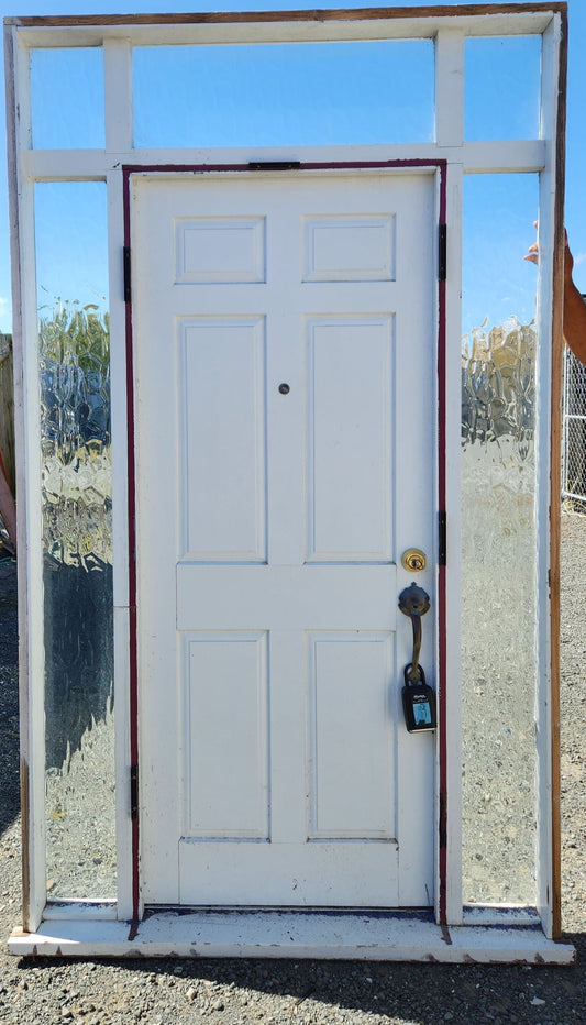 Beautiful Wooden Entranceway with Sidelights & Toplights 2.4 H x 1.4 W #SDI9