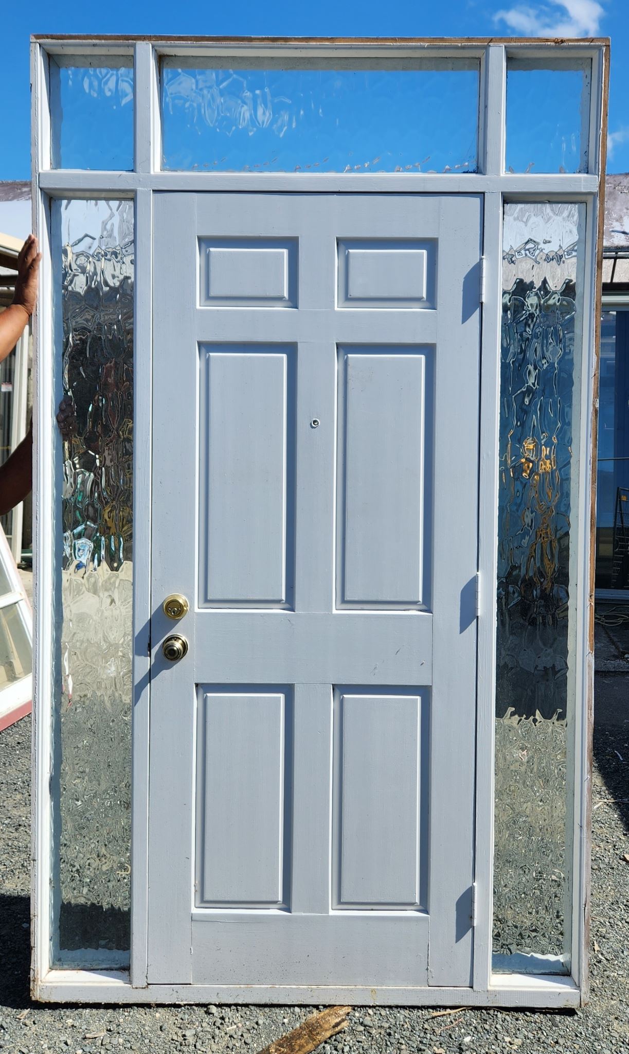 Beautiful Wooden Entranceway with Sidelights & Toplights 2.4 H x 1.4 W #SDI9