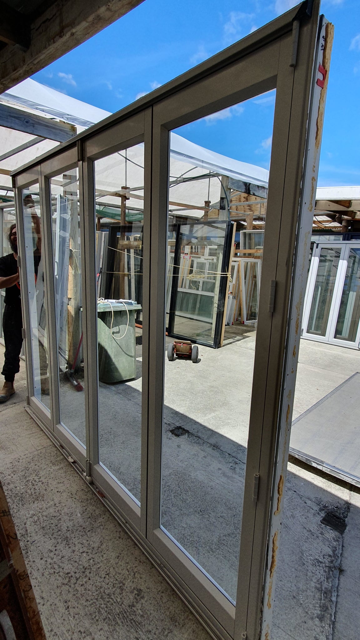 Large Bifolding doors 2.2 H x 2830 W Modern, exc cond