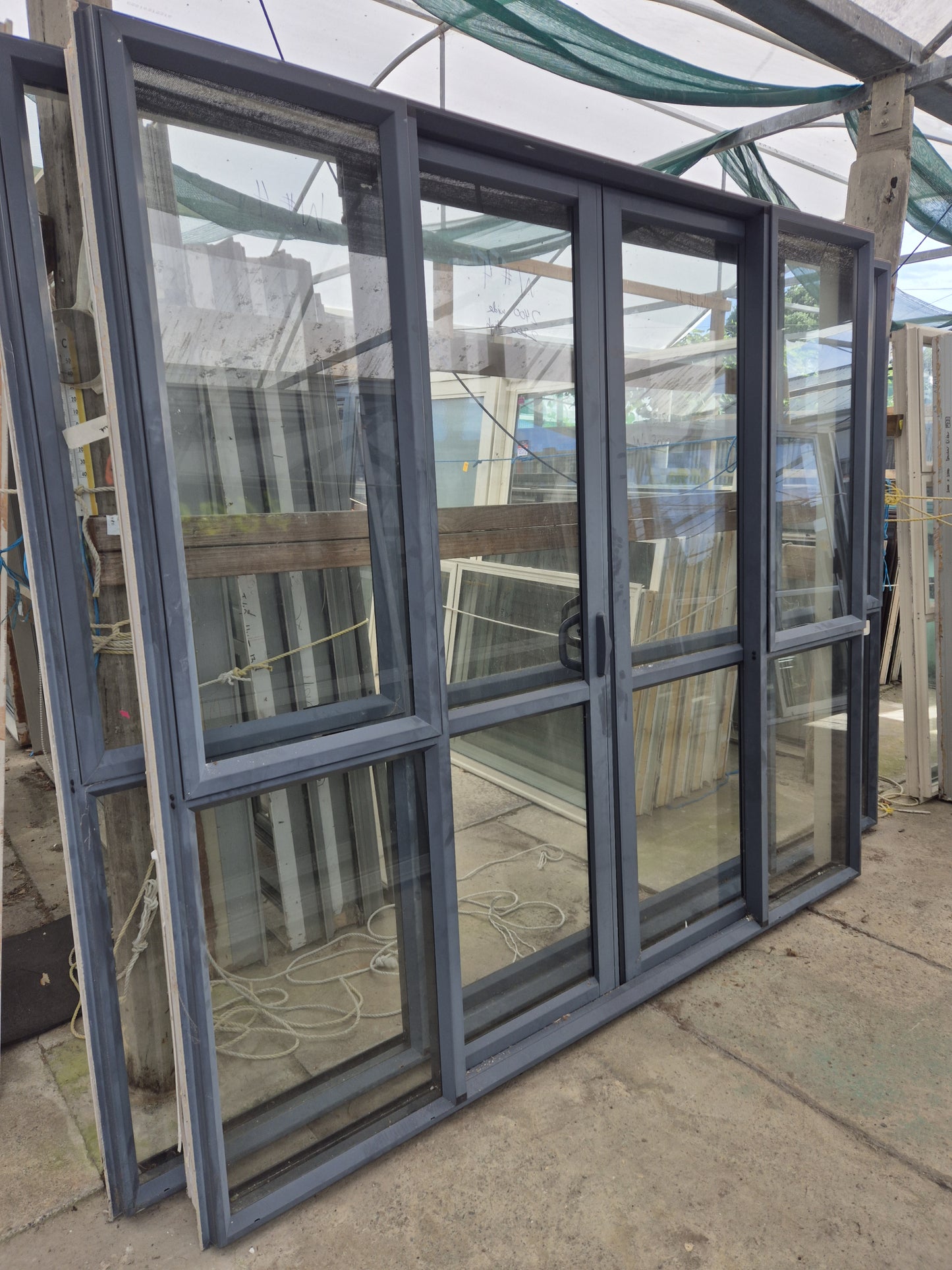 New Denim Blue Bi parting Ranchslider with opening sashes 2.2 H x 2.4W see matching Sliders