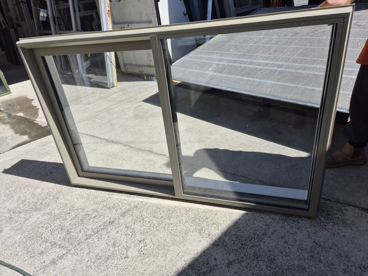 Near New Double Glazed Lichen Green Job lot, Bifold Doors & Sliders