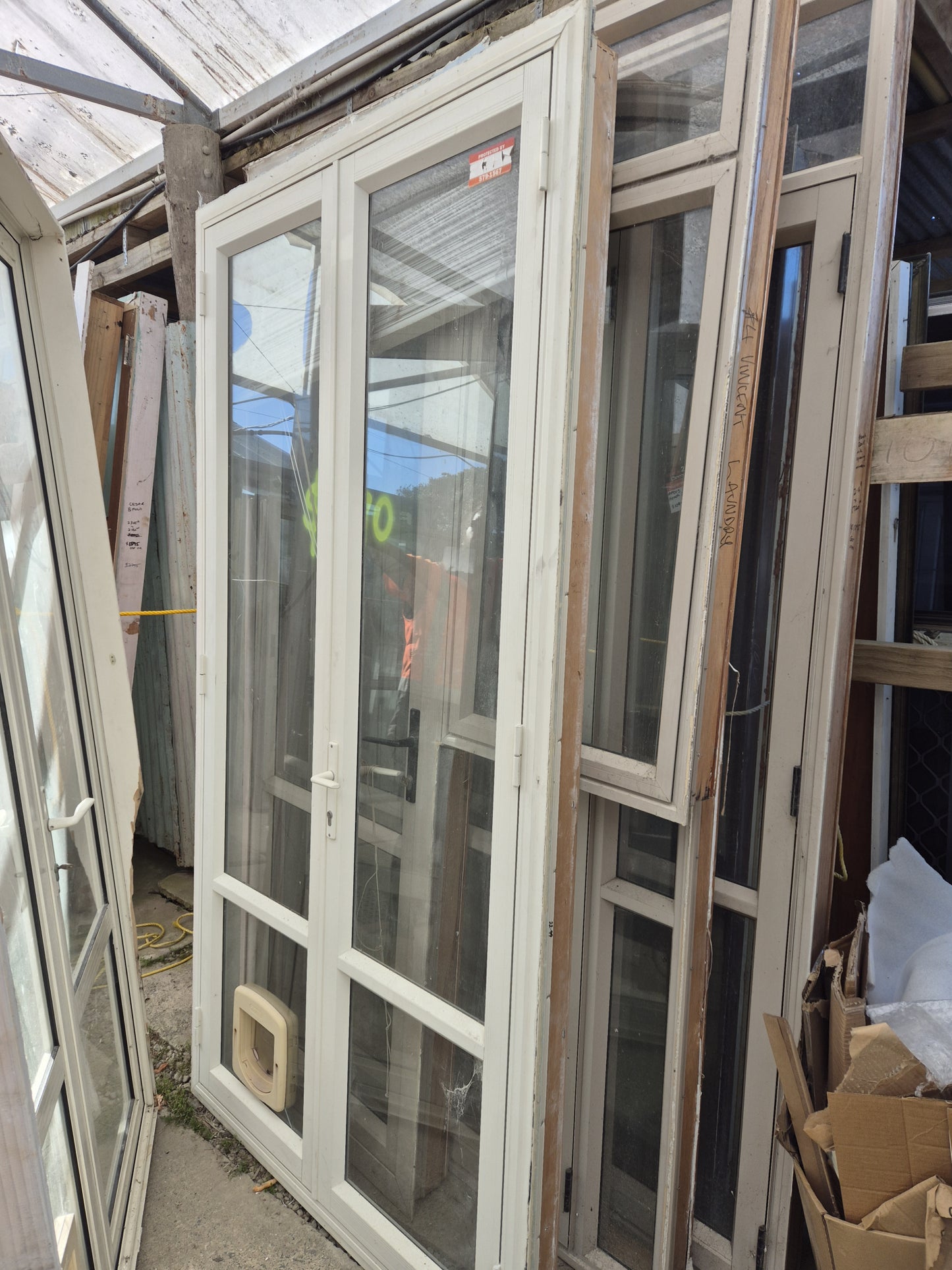 Off White French doors 2.3 H x 1.2 W