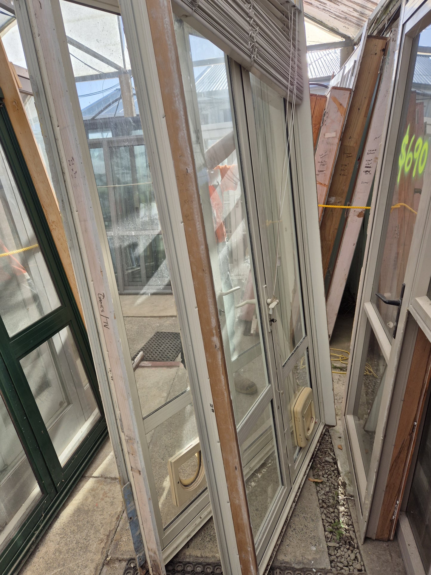 Off White French doors 2.3 H x 1.2 W