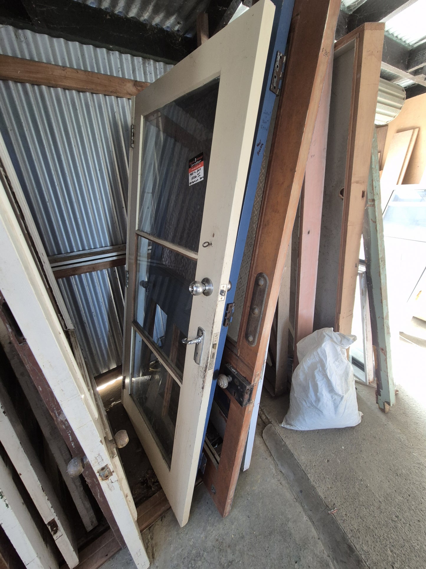 3 lite Exterior Wooden Door 1955mm H x 847 W