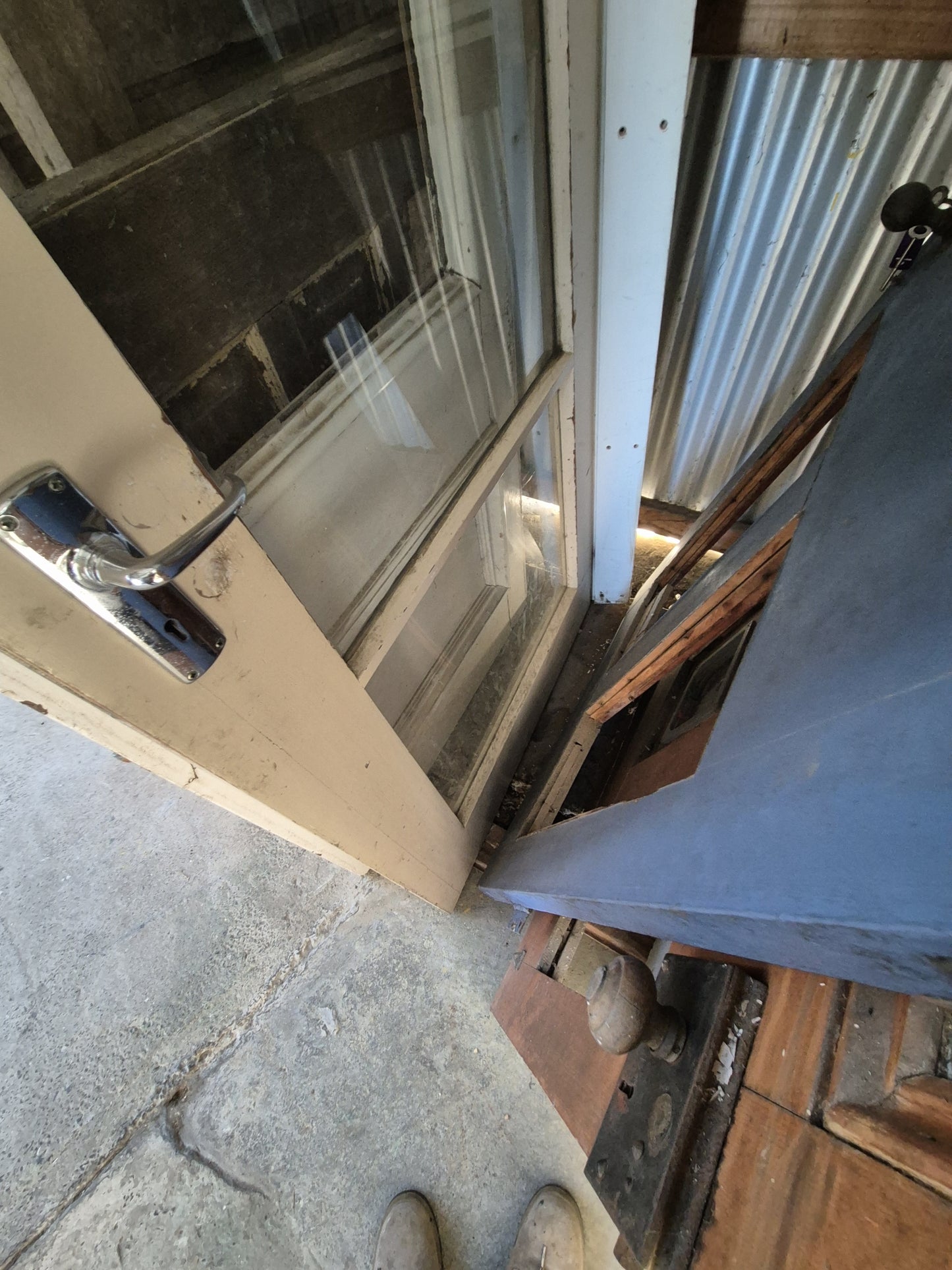 3 lite Exterior Wooden Door 1955mm H x 847 W