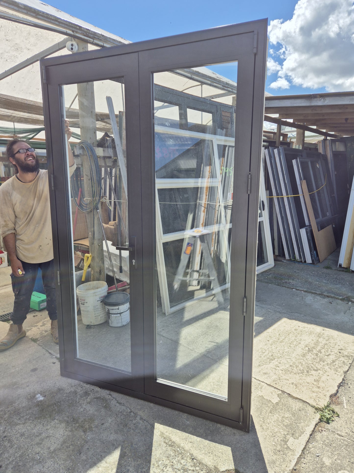 Near New Double Glazed Ironsand French Door 2.2 H x 1.4 W #F1929 (2 available)