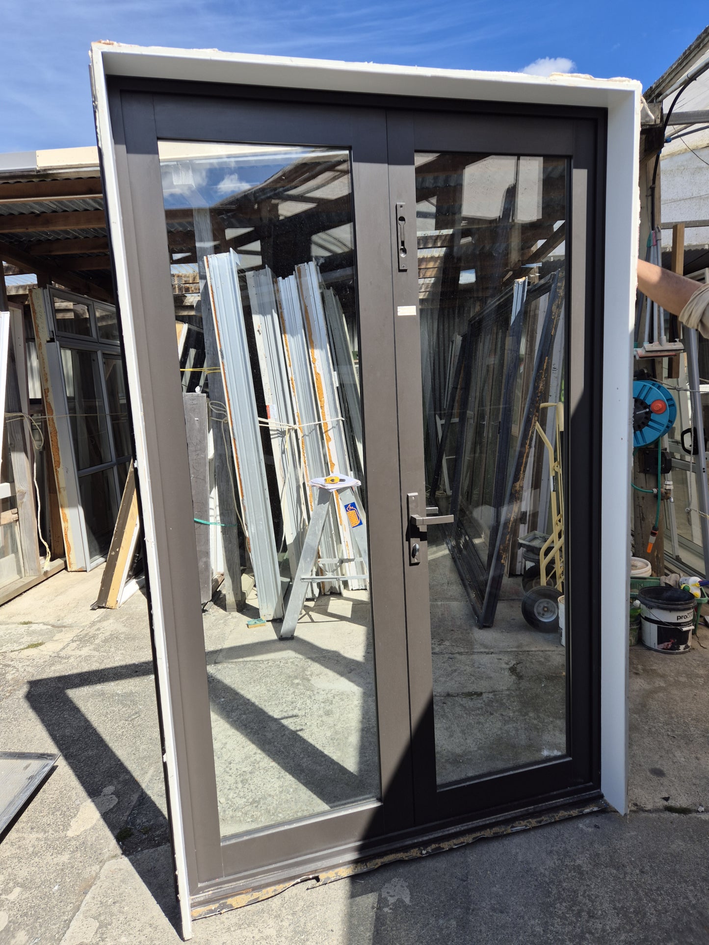 Near New Double Glazed Ironsand French Door 2.2 H x 1.4 W #F1929 (2 available)