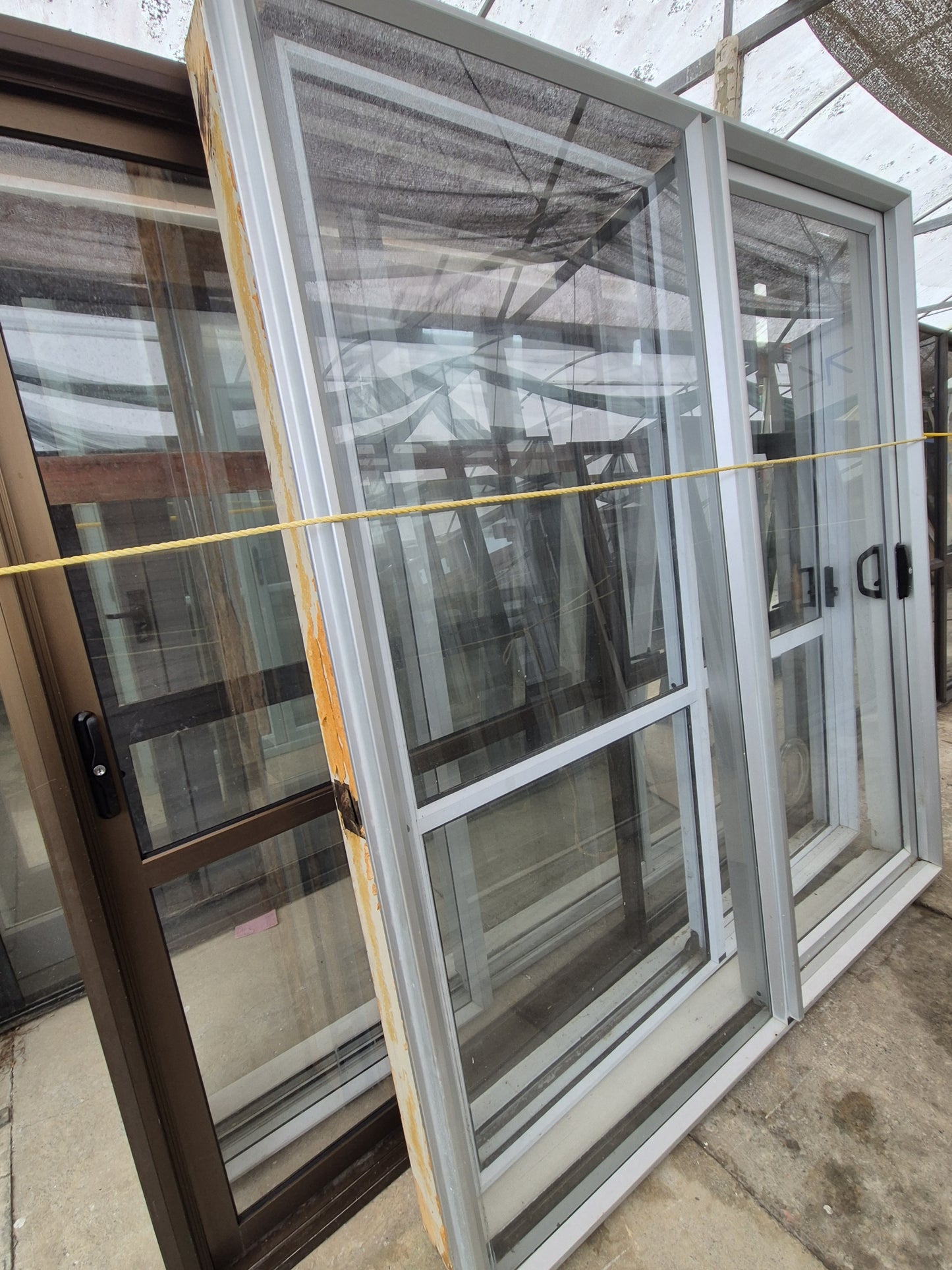 Full Pane Safety Glass Silver Ranchslider 2070 H x 1880 W #RS0003
