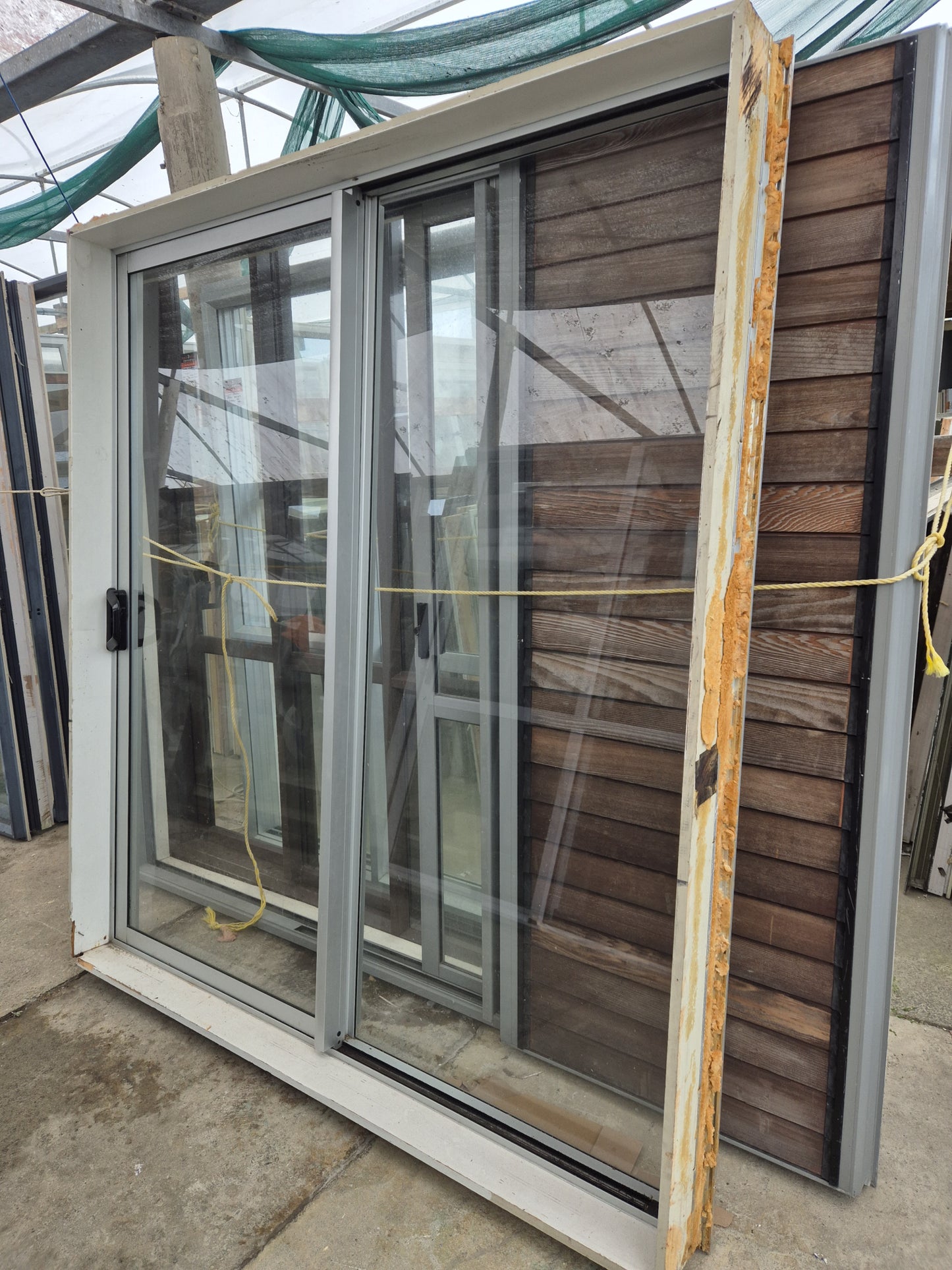 Full Pane Safety Glass Silver Ranchslider 2070 H x 1880 W #RS0003