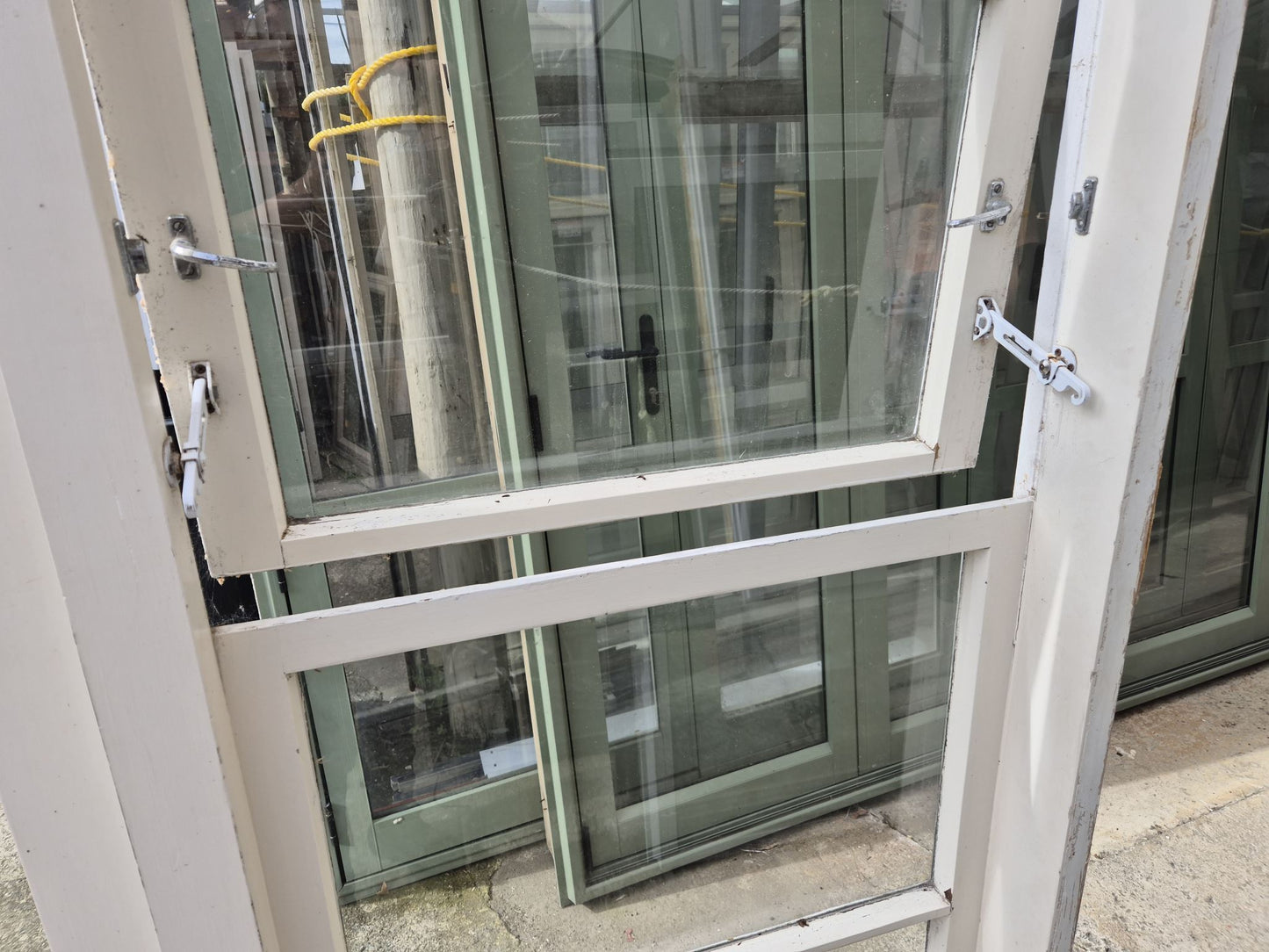 Wooden French doors, with opening windows 2115 H x 3000 W #F1942