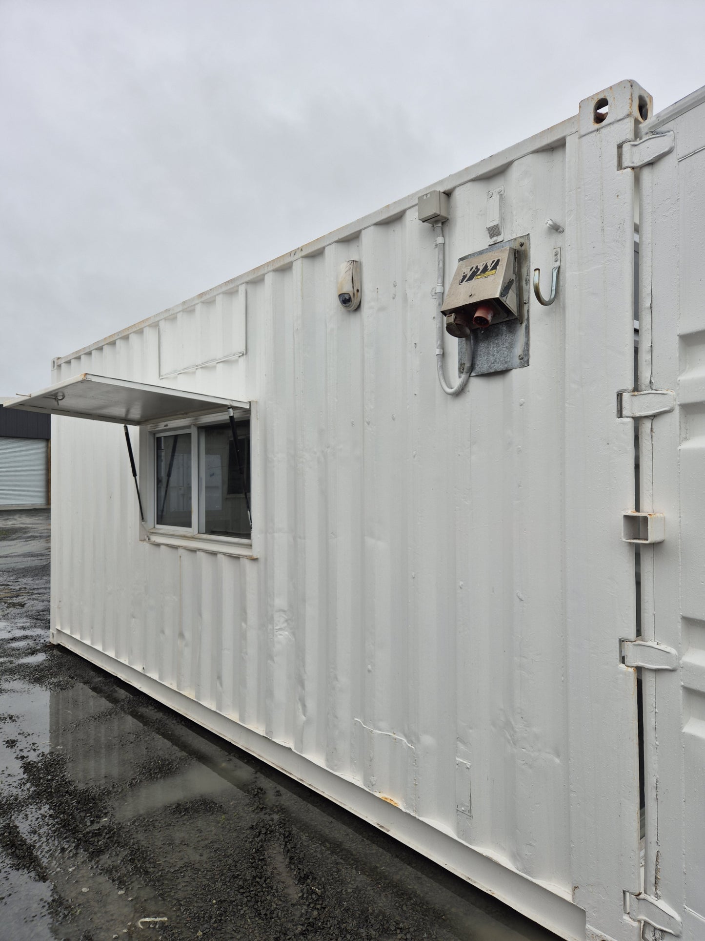 20ft High Cube Shipping Container / Site office conversion with secure shutters & wired
