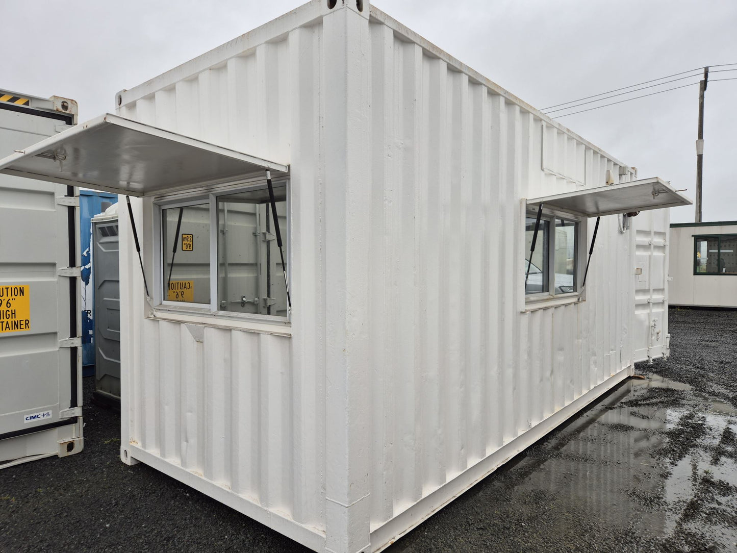 20ft High Cube Shipping Container / Site office conversion with secure shutters & wired