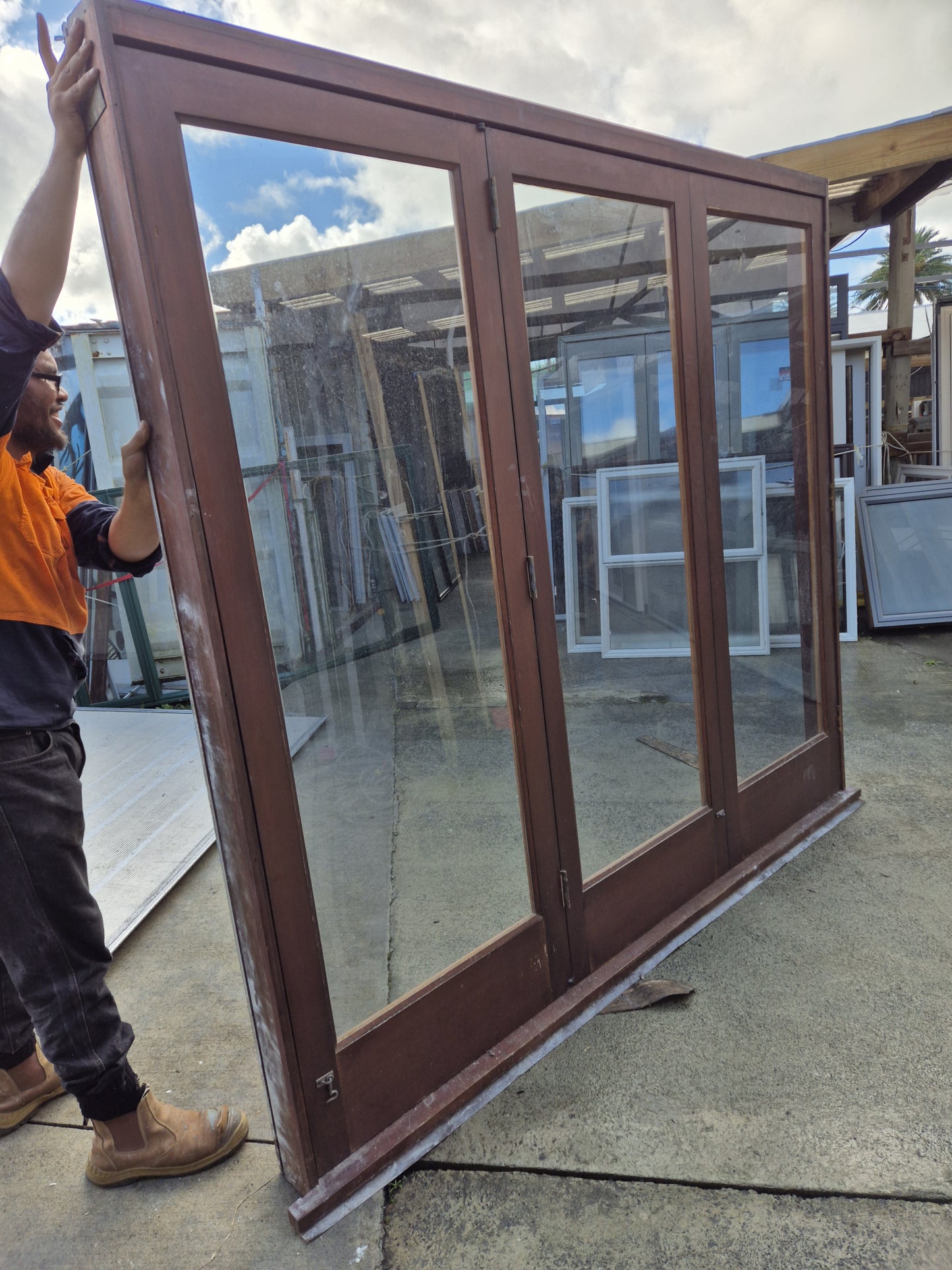 Beautiful Cedar Bifold Doors 2190 x 2.4W Folds to RHS #30c, see matching joinery
