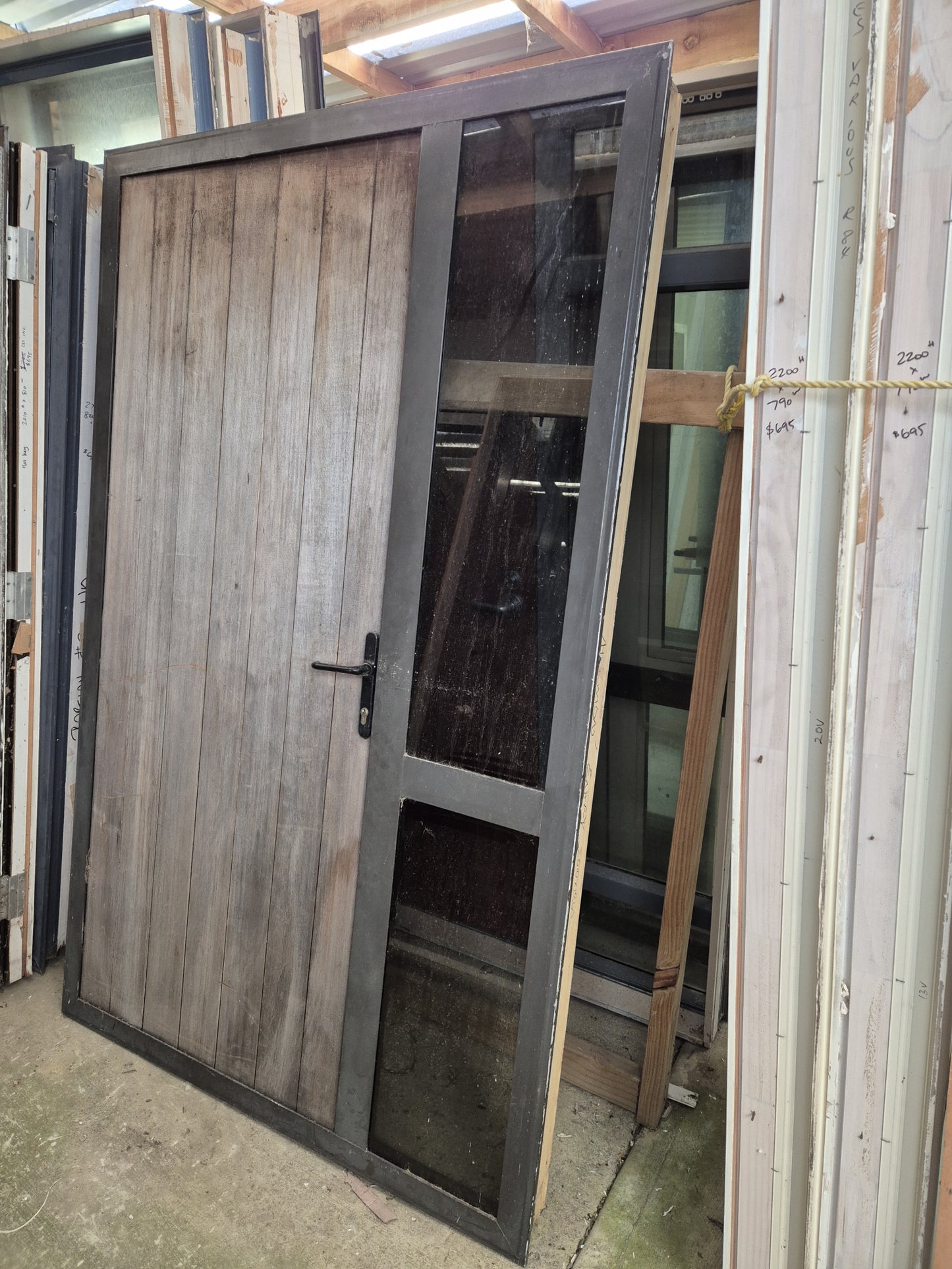 Lovely Cedar Entrance Door with sidelight 2m H x 1.25 W #2033