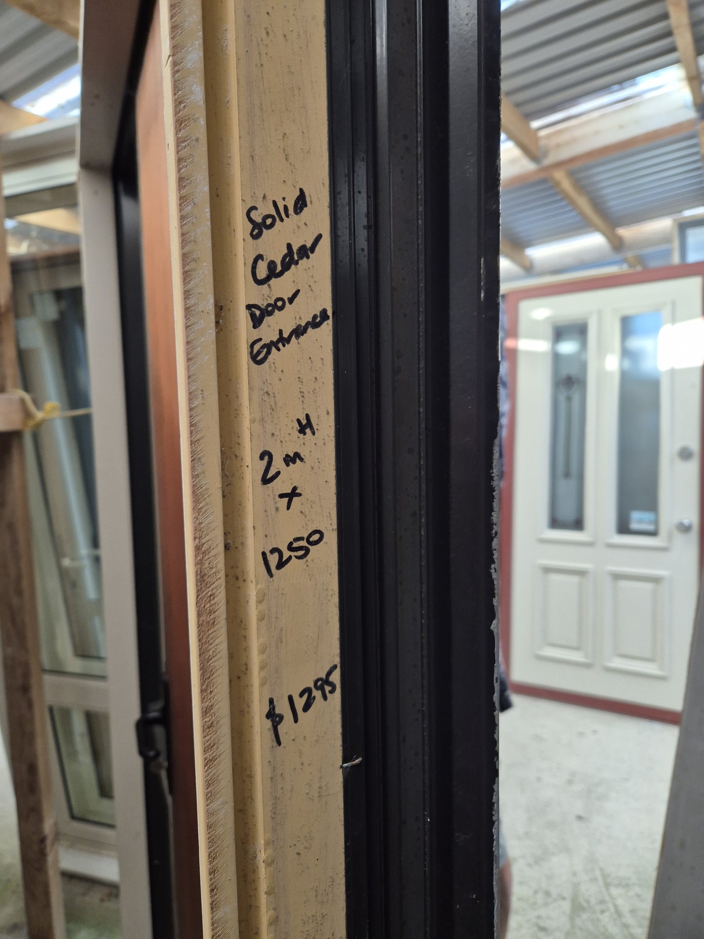 Lovely Cedar Entrance Door with sidelight 2m H x 1.25 W #2033