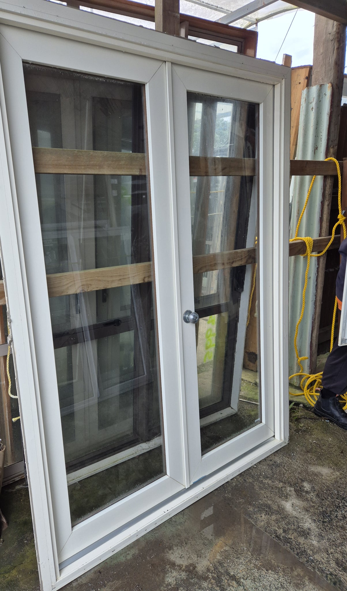 Aluminium & Cedar Entrance doors, see matching House lot of joinery #2044a