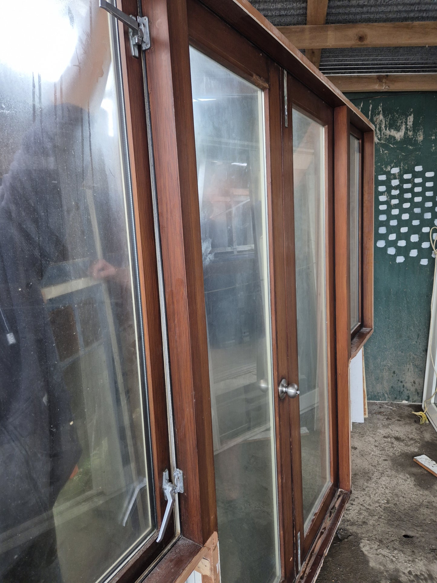 Aluminium & Cedar French doors 2120 H x 2800 W #2044f