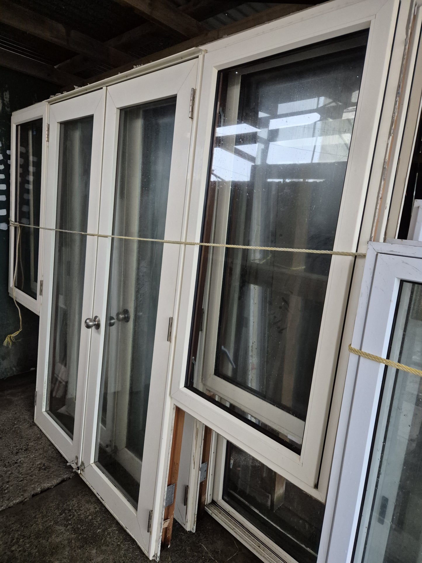 Aluminium & Cedar French doors 2120 H x 2800 W #2044f