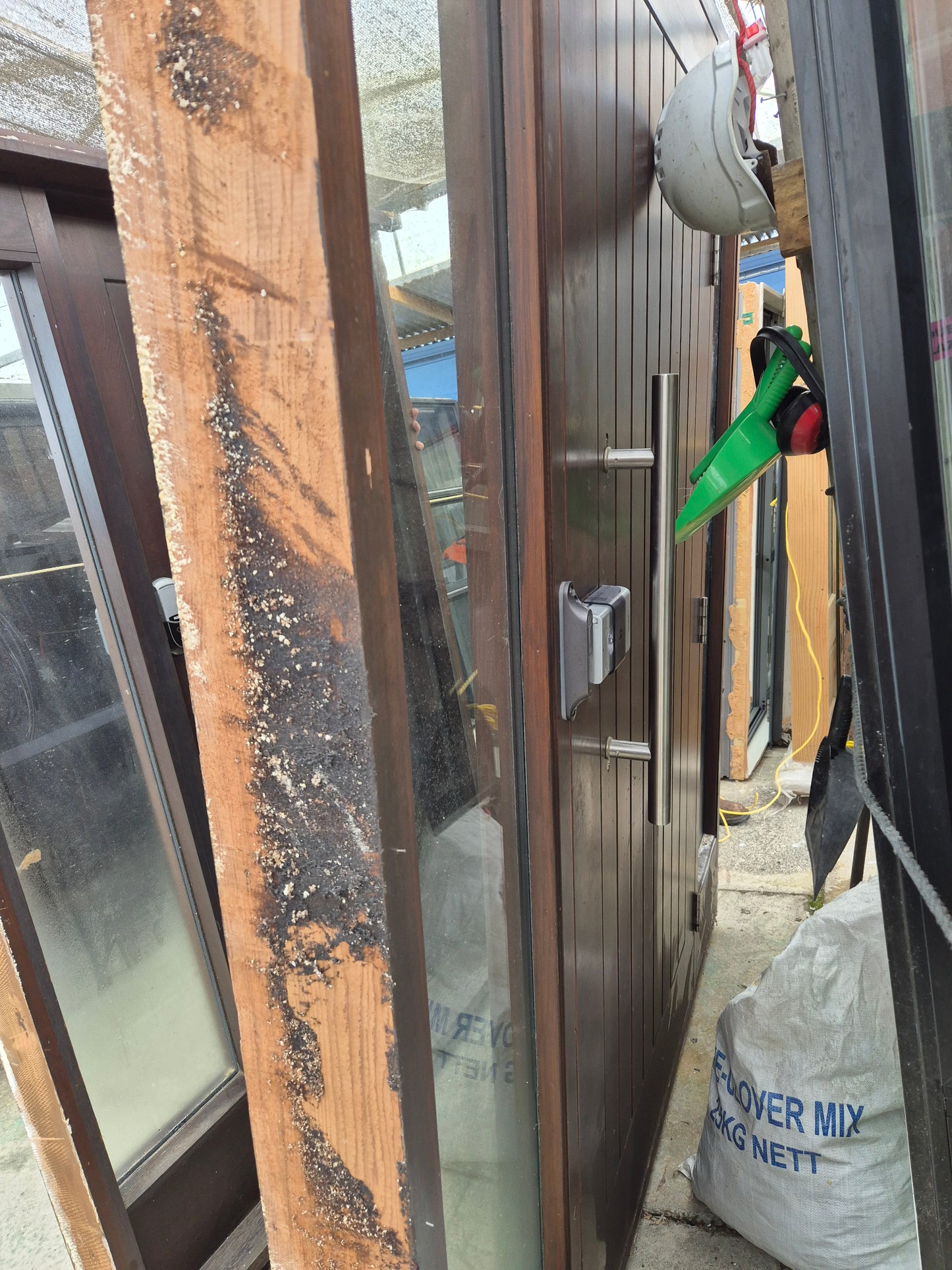 Beautiful Cedar Entrance door with sidelights 2200 H x 1920 W #2065