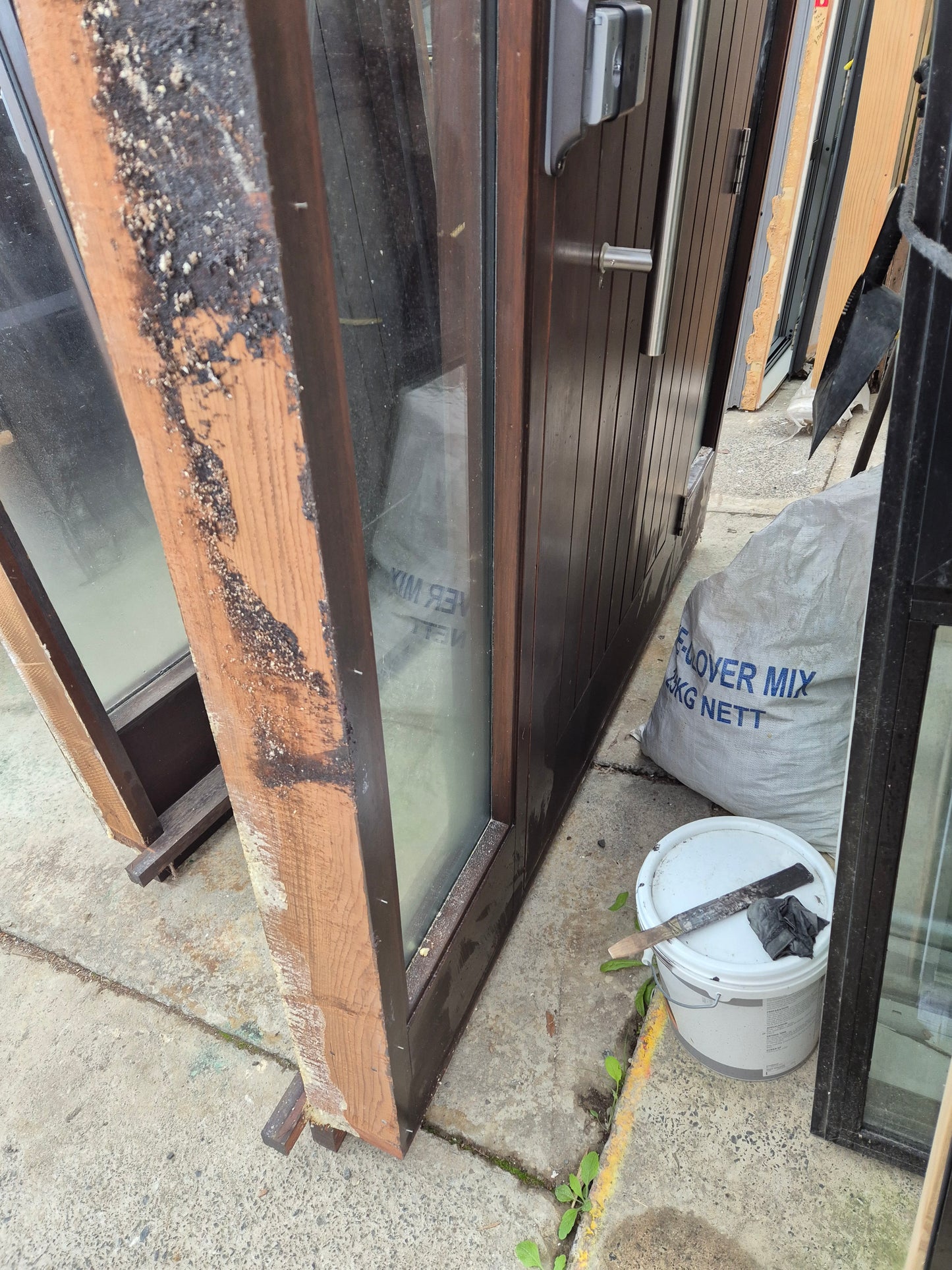 Beautiful Cedar Entrance door with sidelights 2200 H x 1920 W #2065