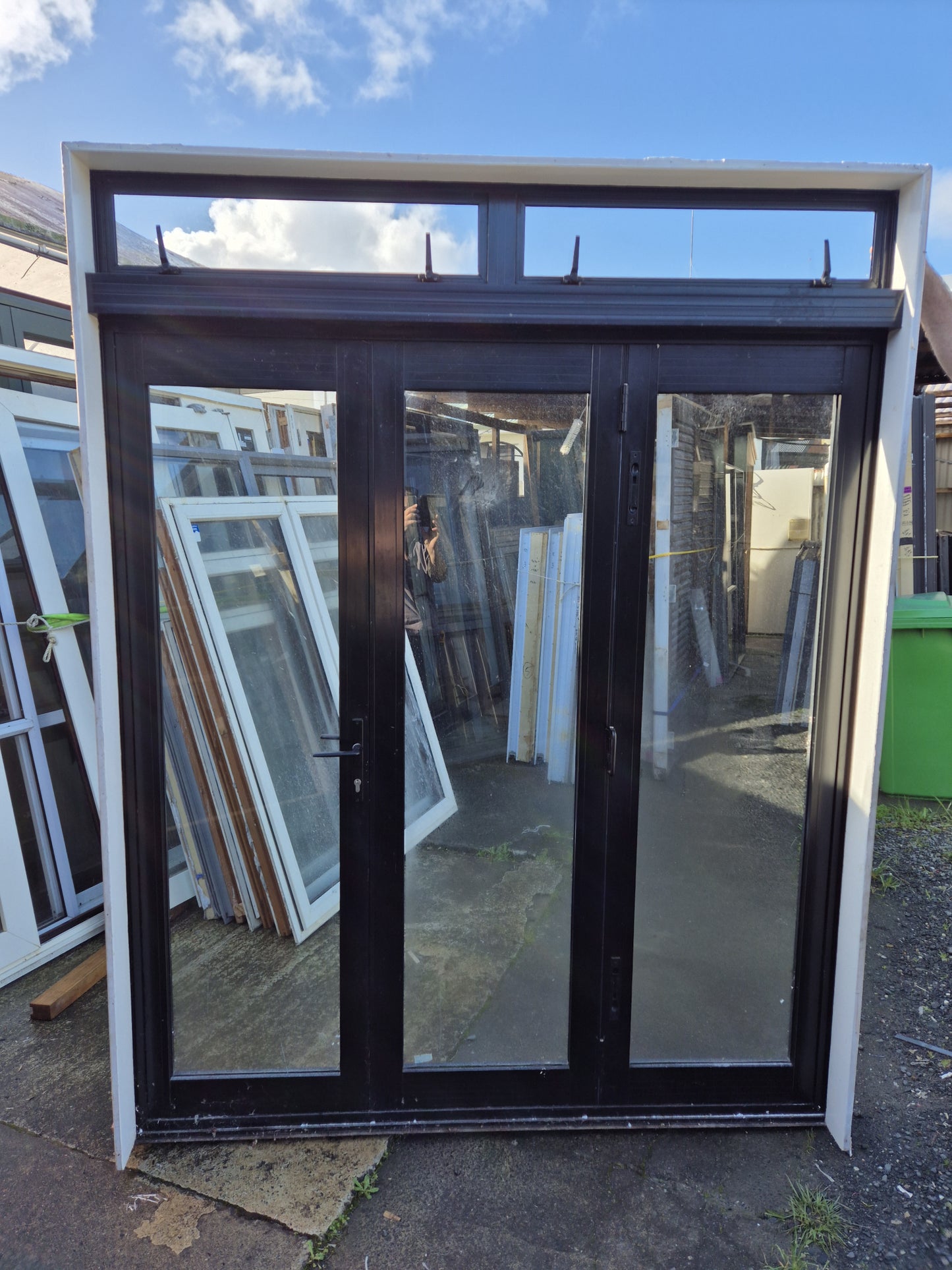 Black Bifolding doors 2/2.3 H x 1.8W #2063 see matching joinery