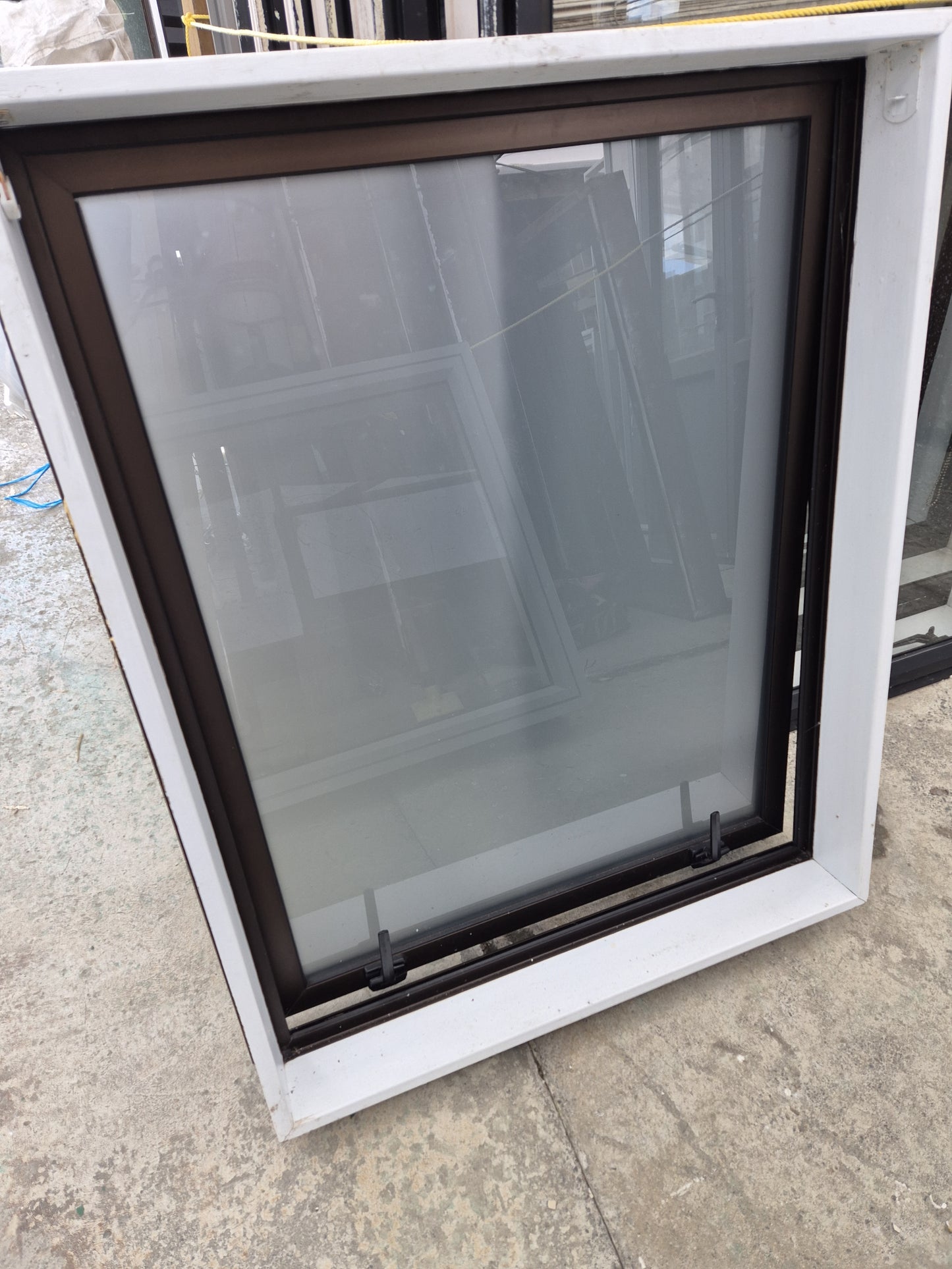 Bronze Double Glazed window, opaque glass, exc Cond 1 H x .8W #2056