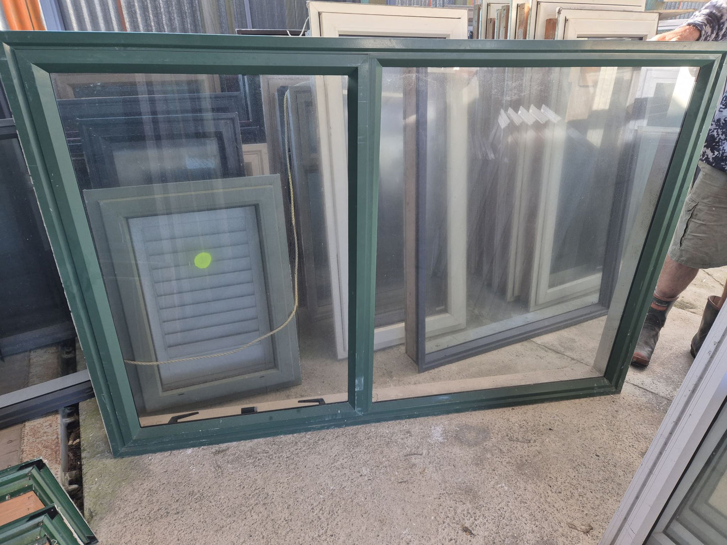 Permanent Green Aluminium window 1.2 H x 1.8 W (4 available) #2066