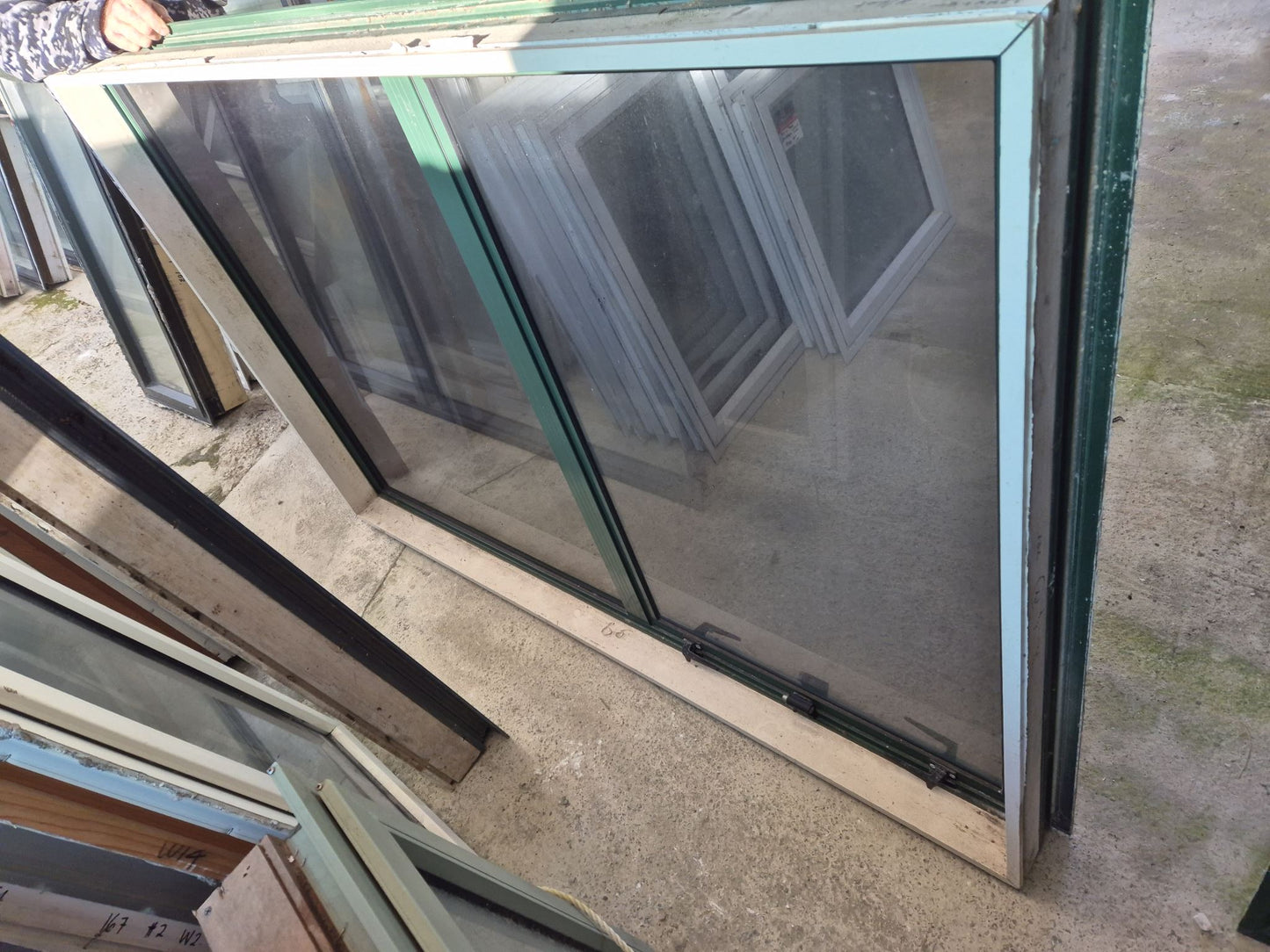 Permanent Green Aluminium window 1.2 H x 1.8 W (4 available) #2066