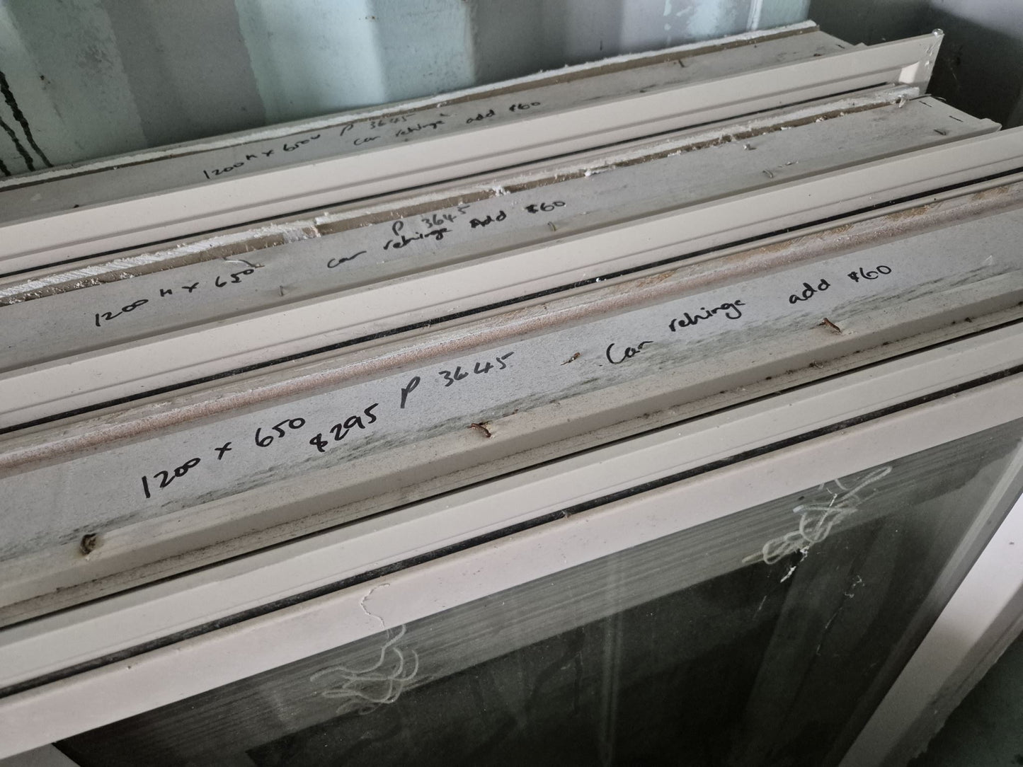 Aluminium windows 1200 H x 650 W Gd cond (3 available) #2083