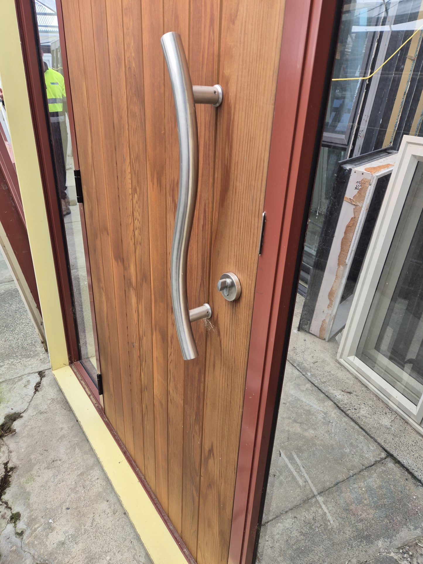 Scoria Red Cedar Door Entranceway with sidelights 2050 H x 1800 W #2125d