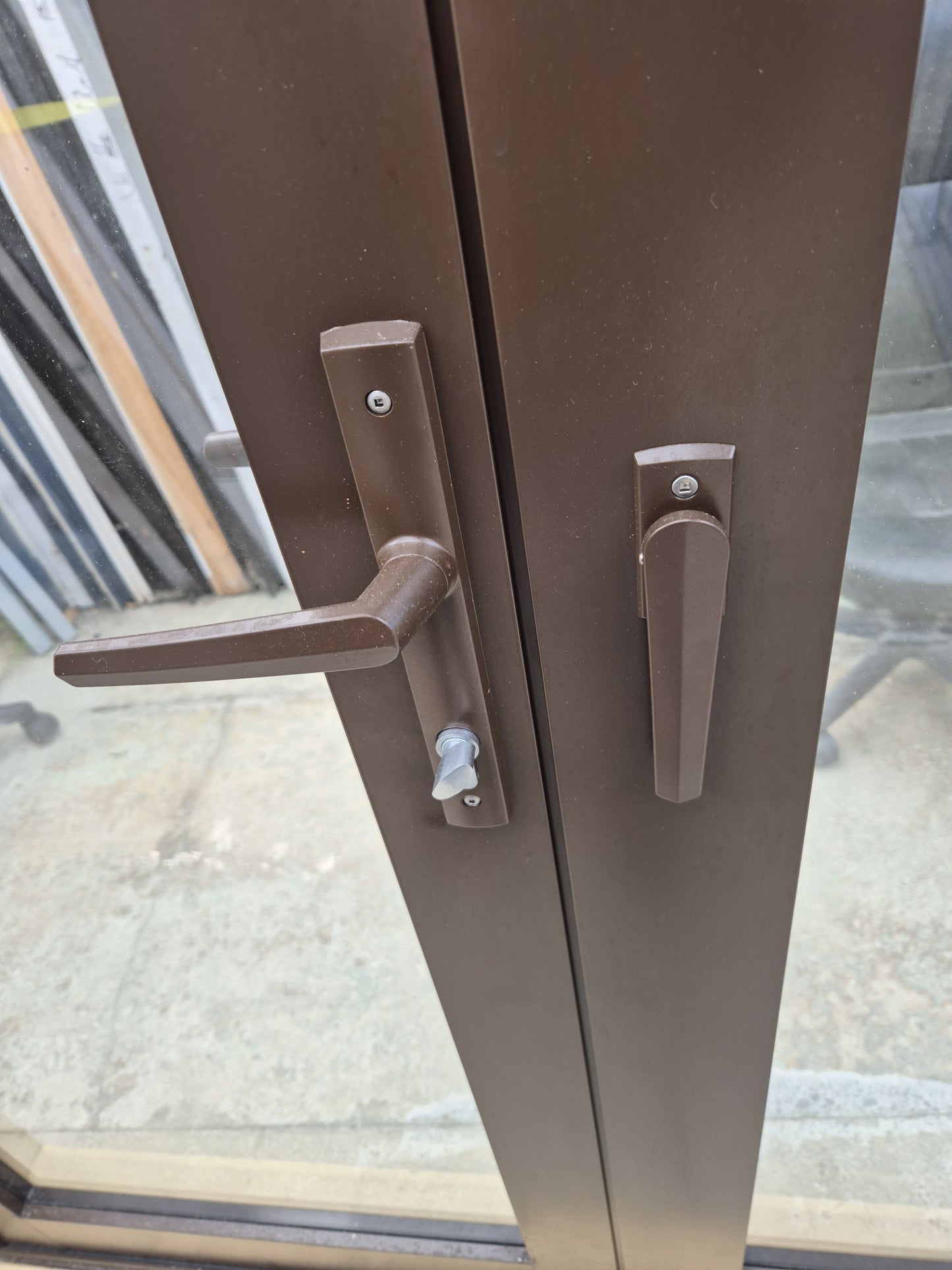 New Double Glazed Brown French Door 1980 H x 1500 W #2107