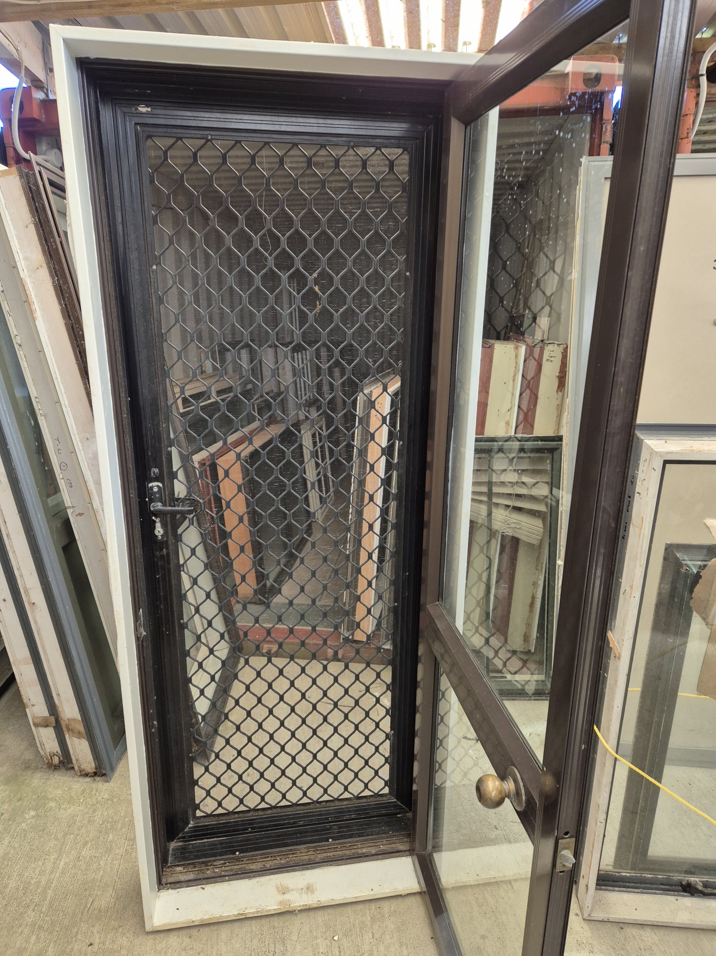 Door opens in 2 H x 800 W with security door & frame fitted #2124