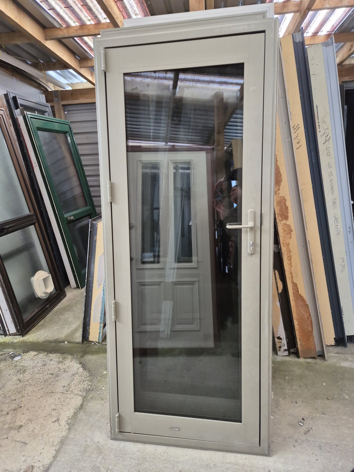 Double Glazed Lichen Green Single Door 2010 H x 790 W #2127
