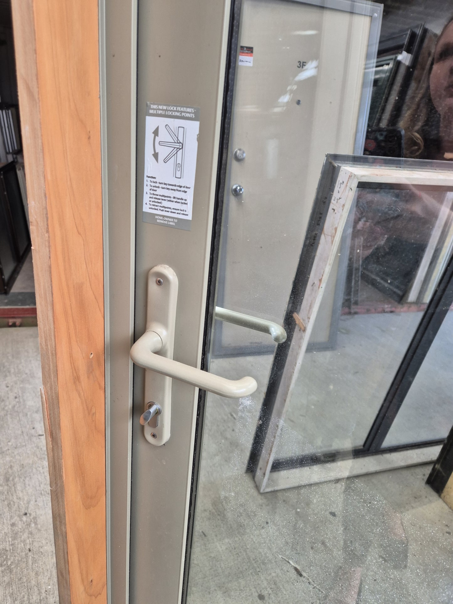 Double Glazed Lichen Green Single Door 2010 H x 790 W #2127