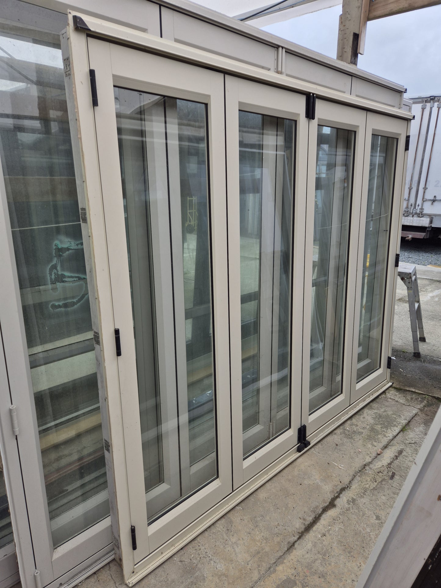 Cream Aluminium Bifolding Door 2 H x 2.4 W (2 sets available) #2132