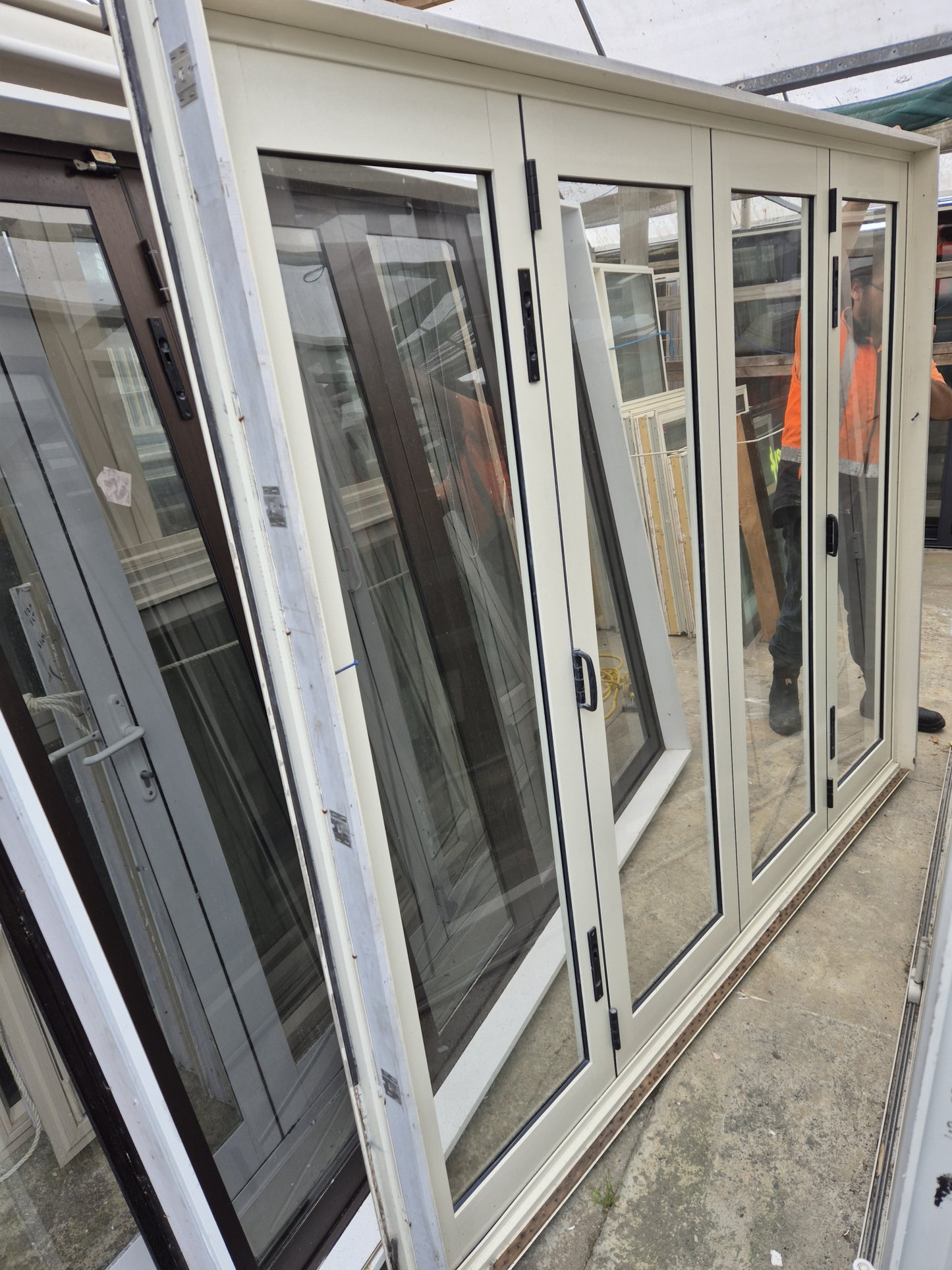 Cream Aluminium Bifolding Door 2 H x 2.4 W (2 sets available) #2132