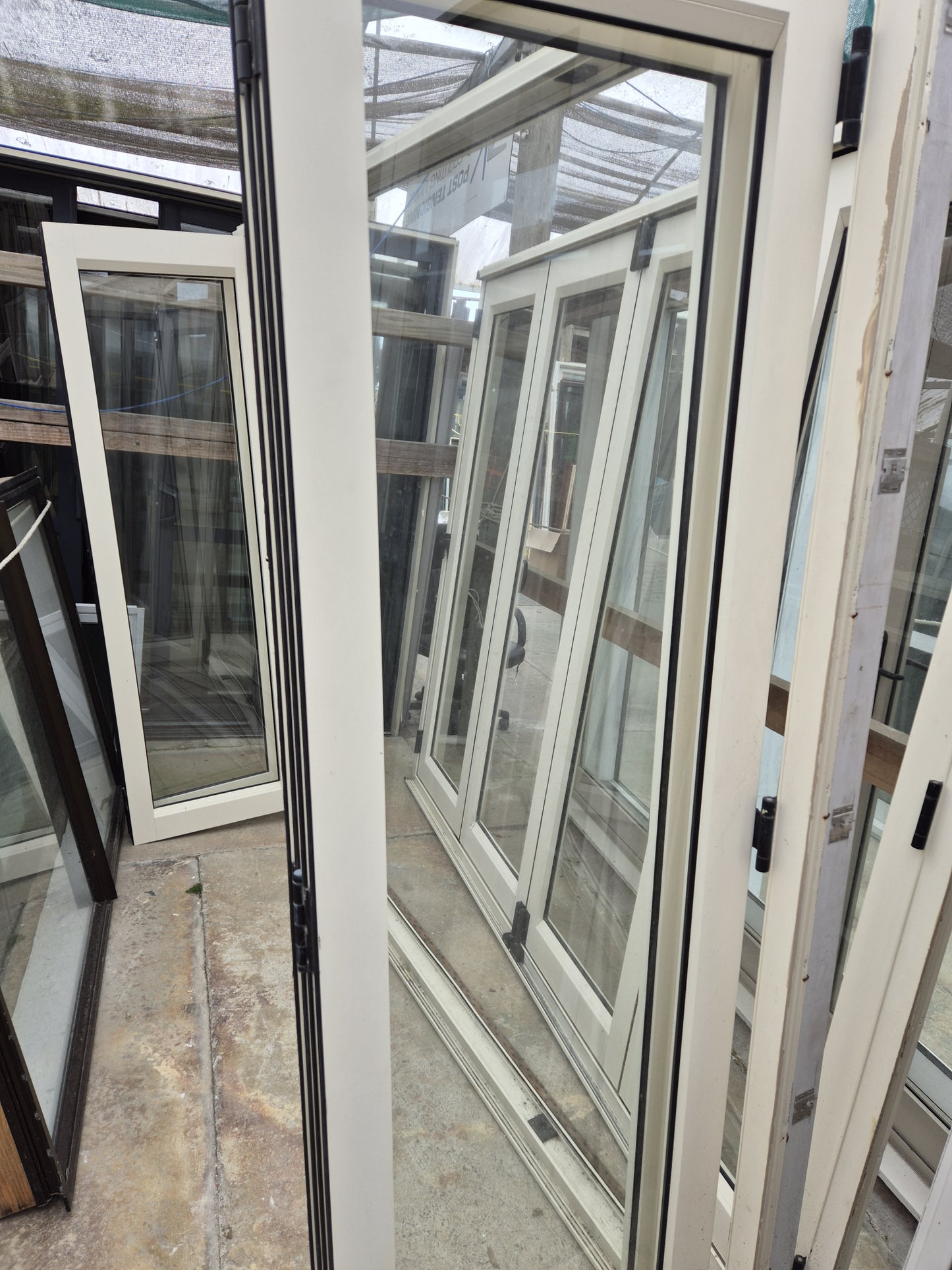 Cream Aluminium Bifolding Door 2 H x 2.4 W (2 sets available) #2132
