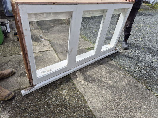 Wooden window double casement opening 1 H x 1.8W #2142