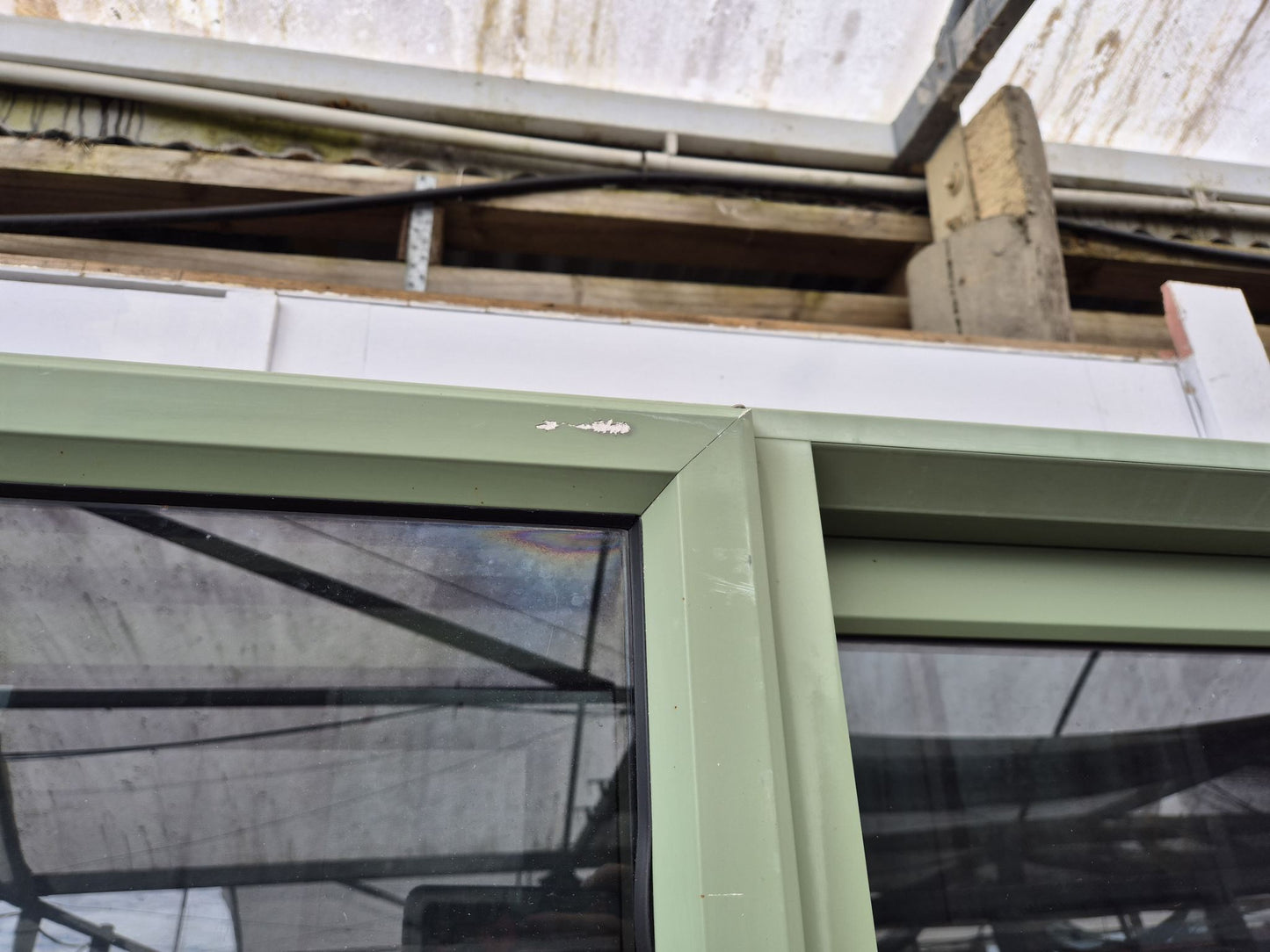 Mist Green Ranchslider with opening window 2130 H x 2100 W #2133