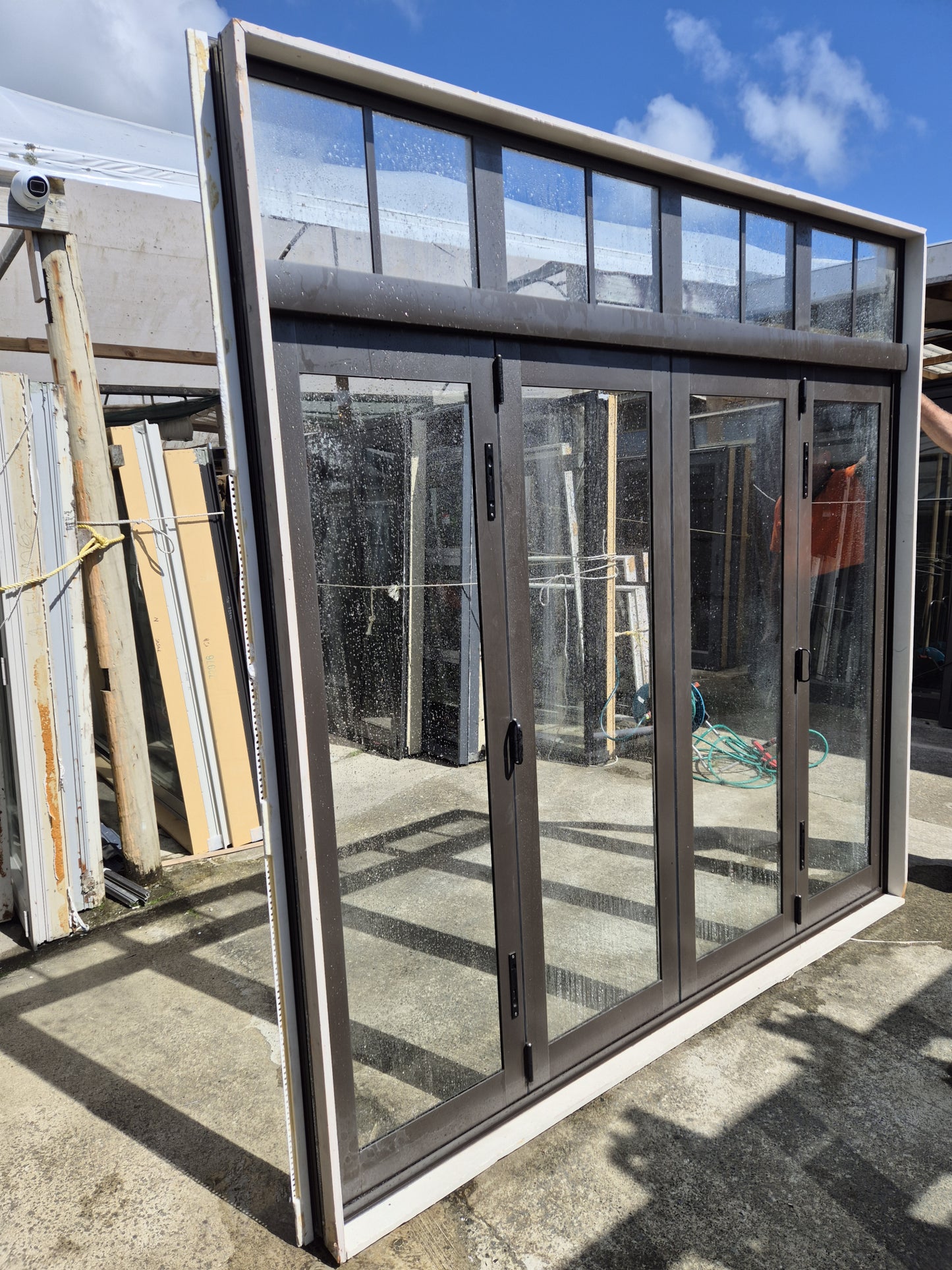 Brown Bifolding Doors 2400 H x 2240 W #2161 **SPECIAL**