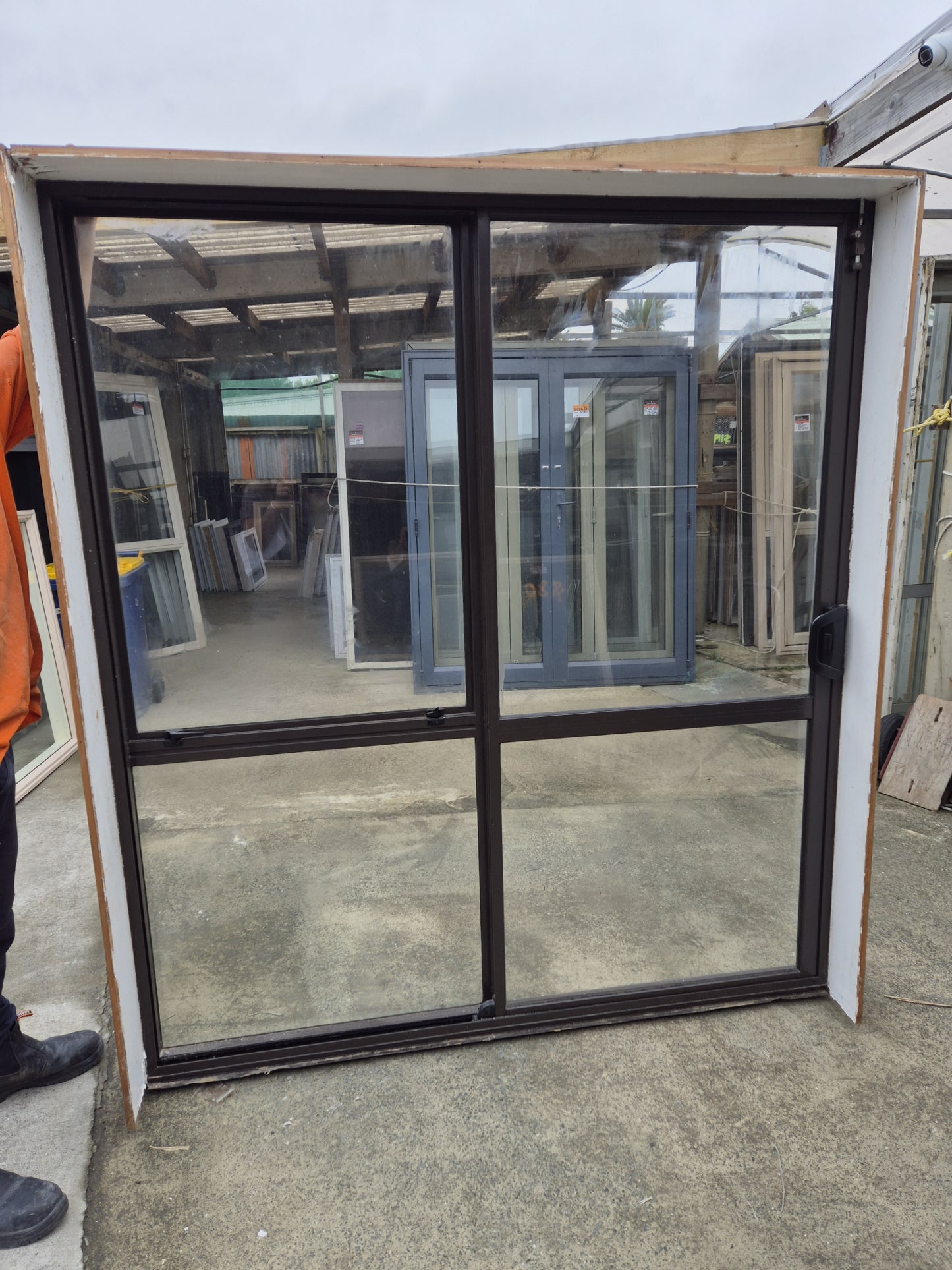 Brown Ranchslider with Opening Window 2 m H x 1.8 m W #2182