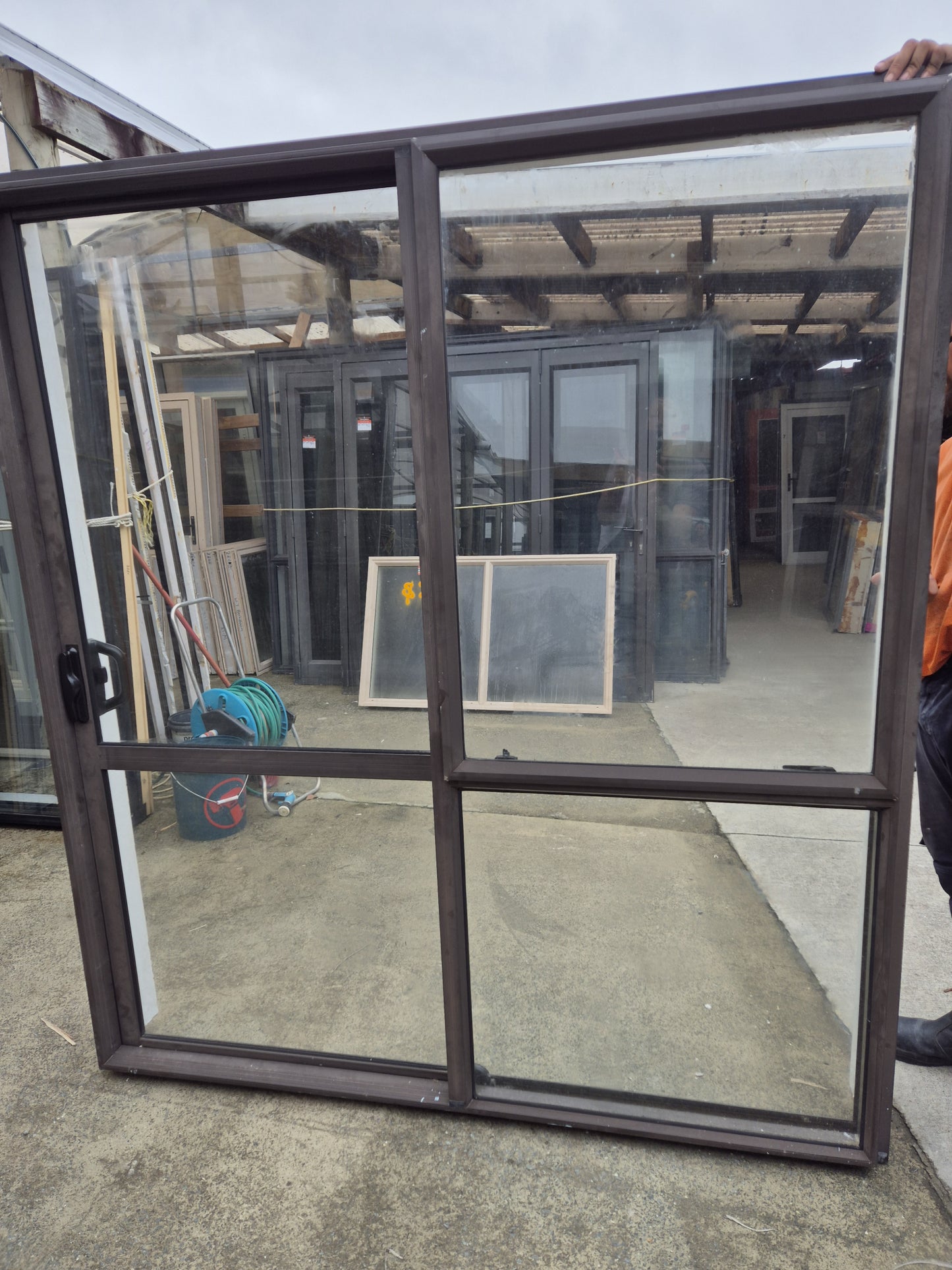 Brown Ranchslider with Opening Window 2 m H x 1.8 m W #2182