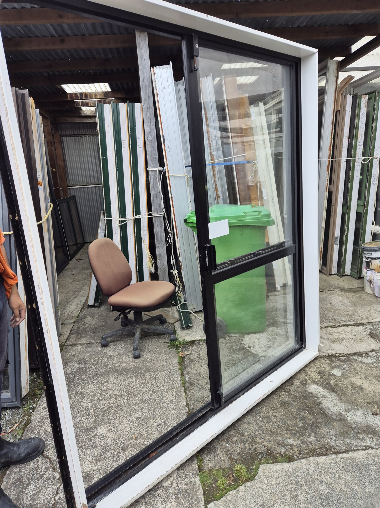 Black Ranchslider with Opening Window 2 m H x 1.8 m W #2184