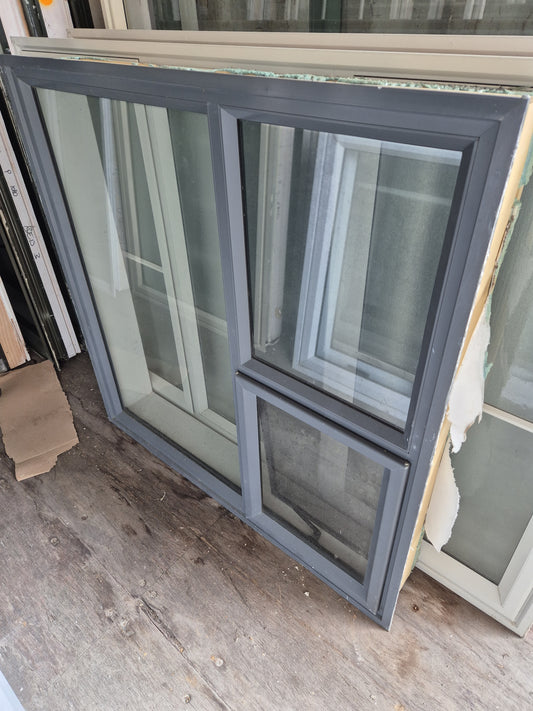 Denim Blue Aluminium window 1m x 1m with flyscreen  #2172