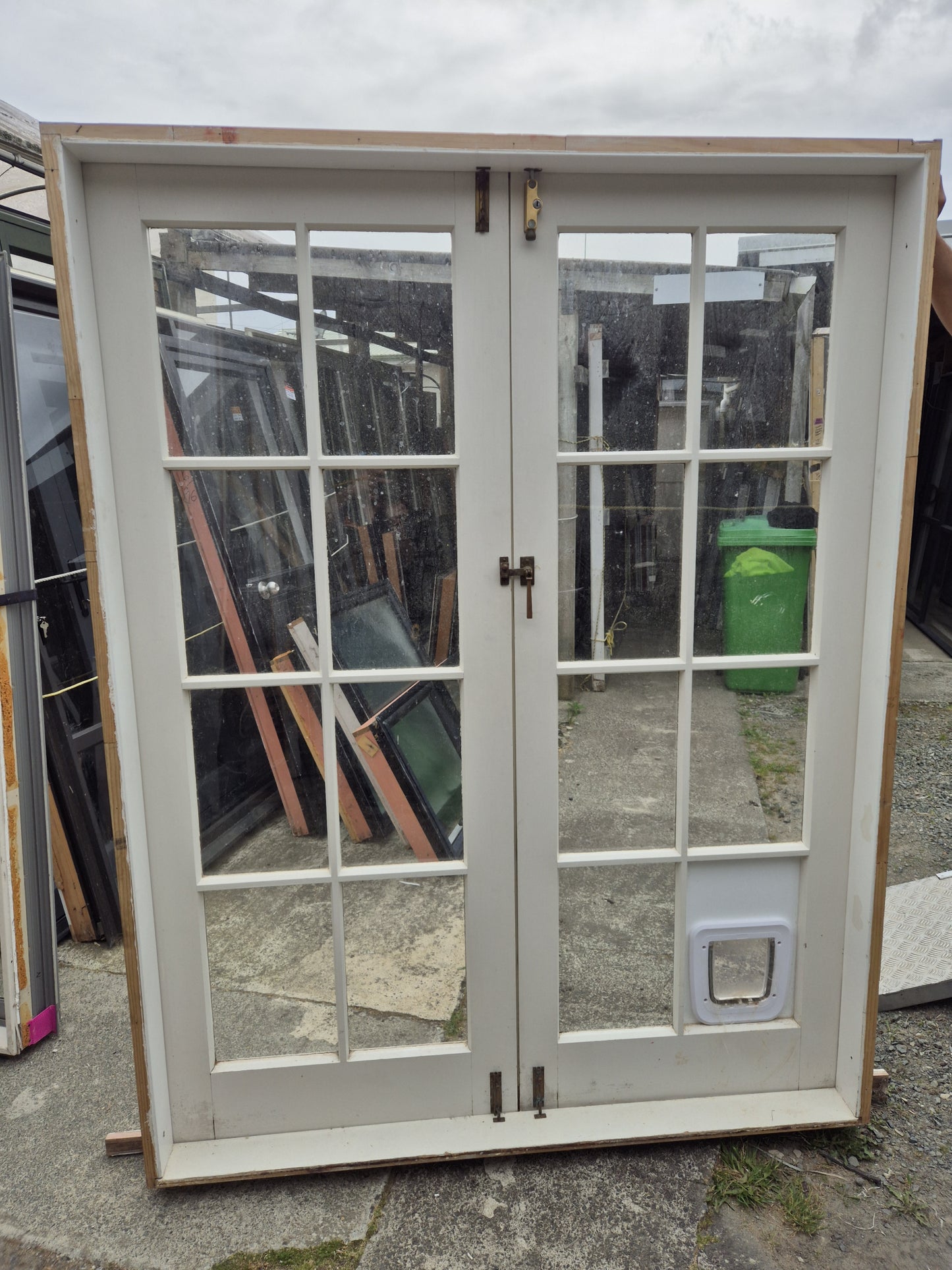 8 Lite Colonial French Door with Catdoor 2030 H x 1560 W #2188