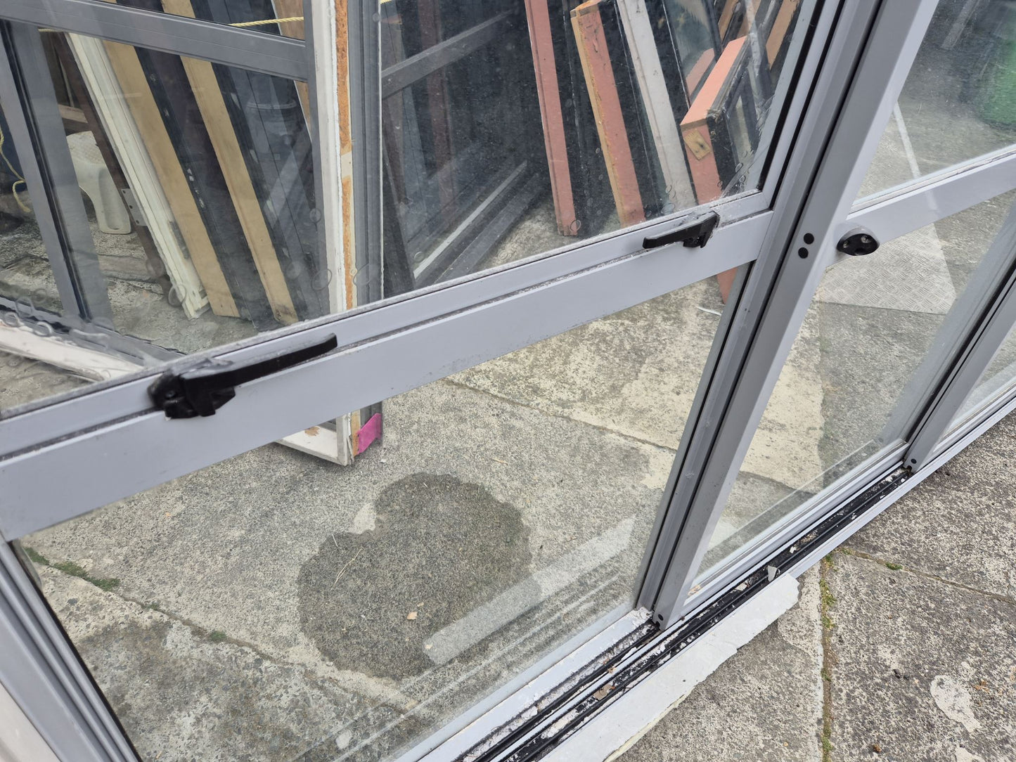 Grey Stacker Slider with Opening Window 2045 H x 2530 W #2186