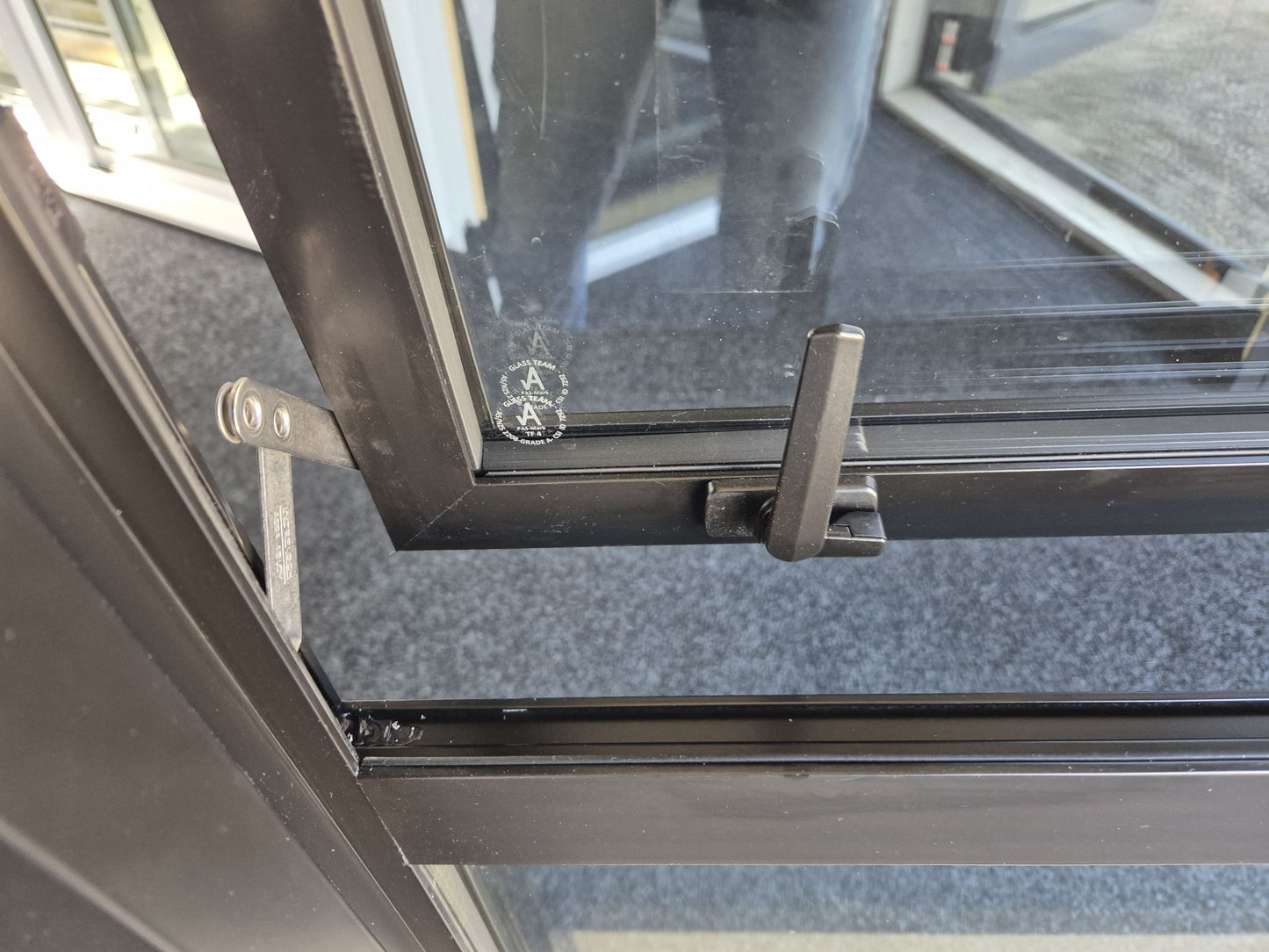 NEW DOUBLE GLAZED Black Stacker Slider with opening window 2 H x 2.4 W #2198