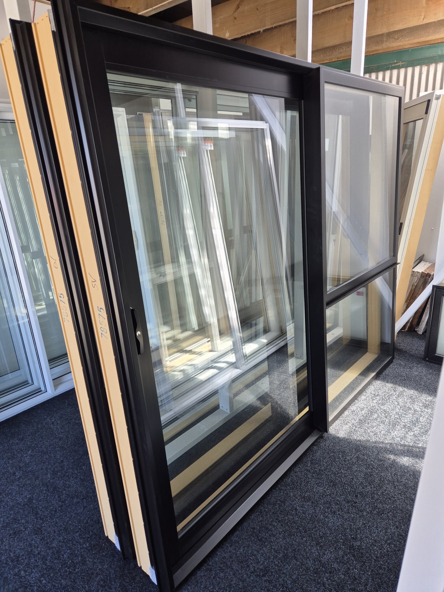NEW Black Double Glazed Ranchslider 2 H x 2.4 W High wind Zone #2199