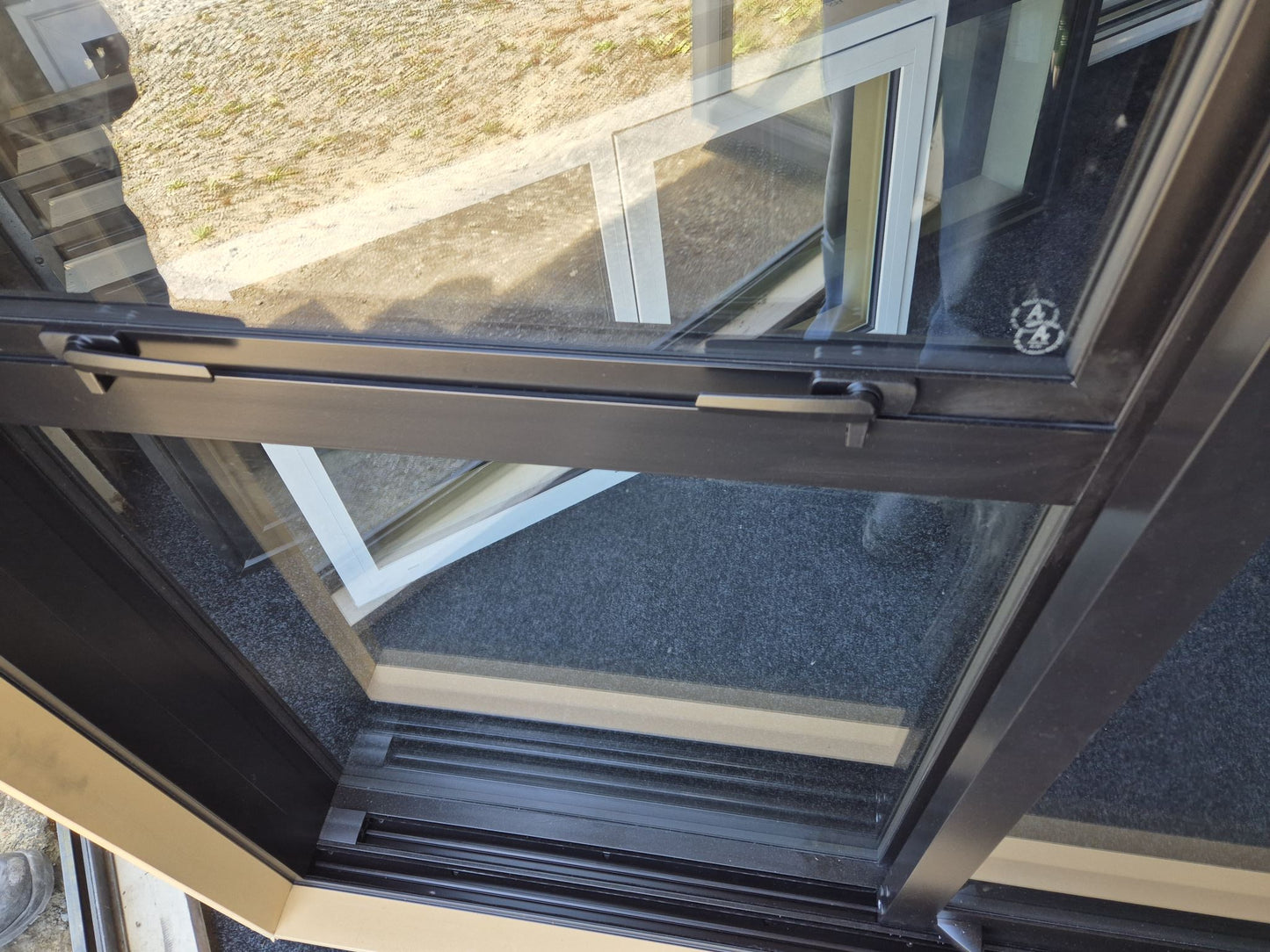 NEW DOUBLE GLAZED Black Stacker Slider with opening window 2 H x 2.4 W #2198